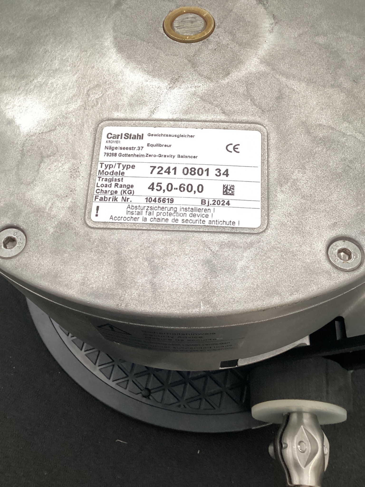 CARL STAHL KROMER 7241 0801 34 ZERO-GRAVITY BALANCER USED 3