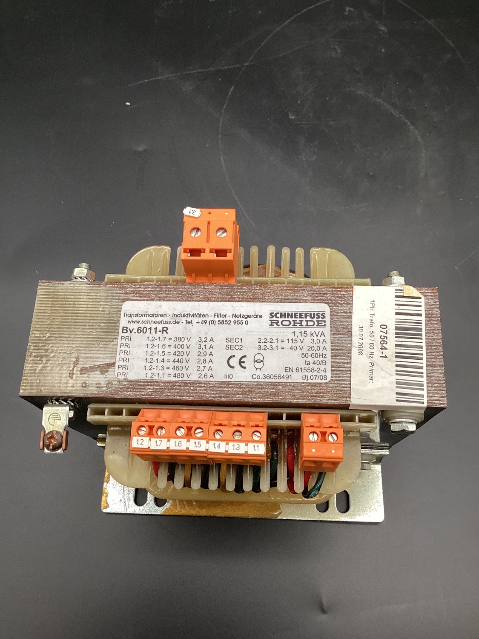 SCHNEEFUSS ROHDE BV.6011-R GENERAL PURPOSE TRANSFORMER USED 2