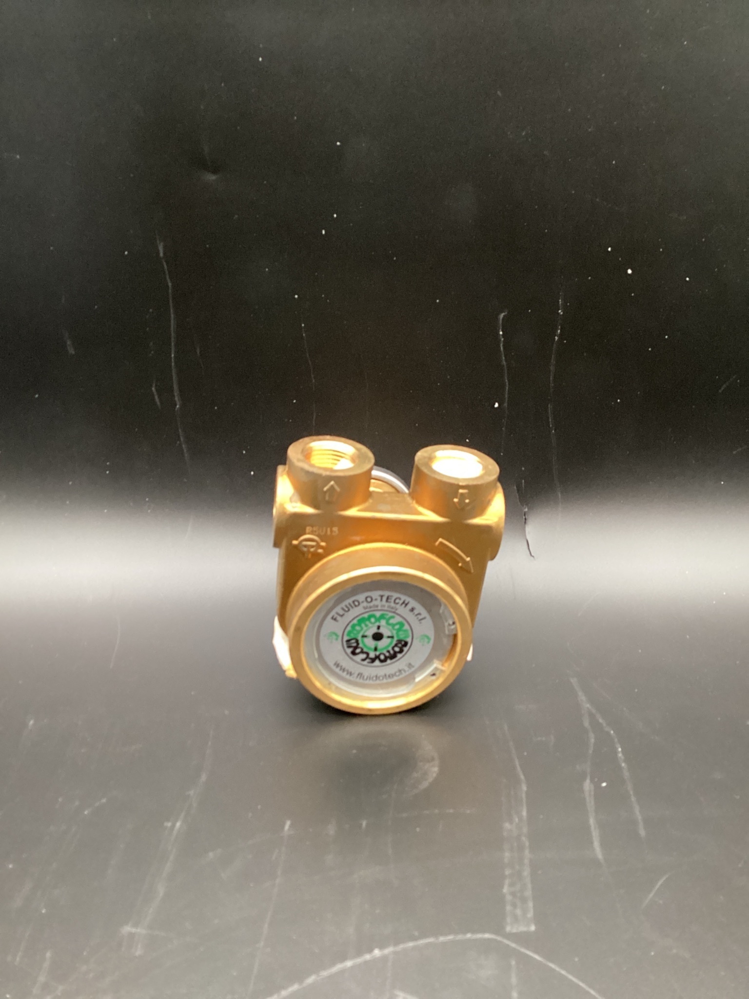 FLUID-O-TECH R5U15 ROTARY VANE PUMP 1/2" NPT BRASS BODY USED 0
