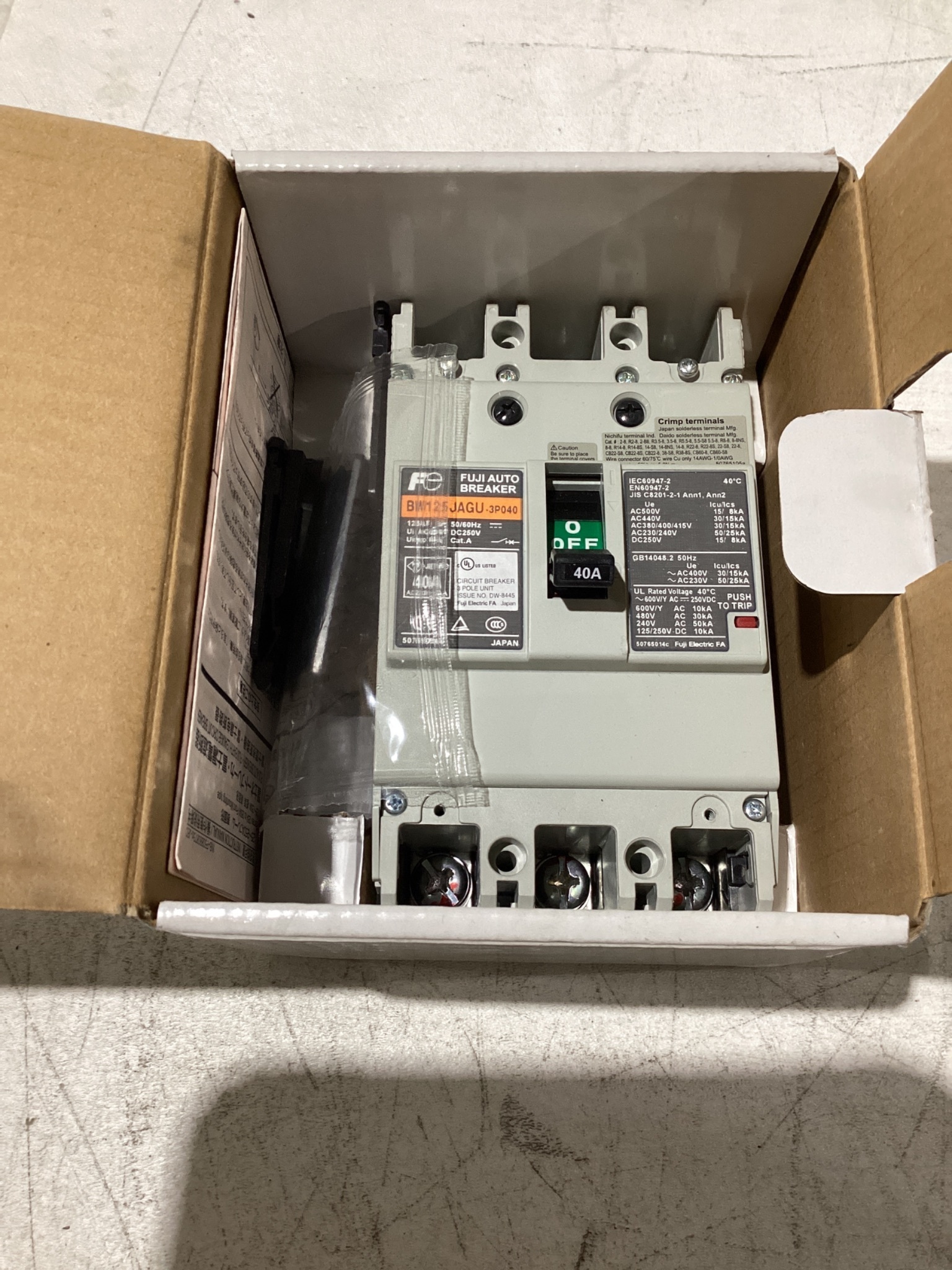 FUJI ELECTRIC CIRCUIT BREAKER BW125JAGU NEW 2