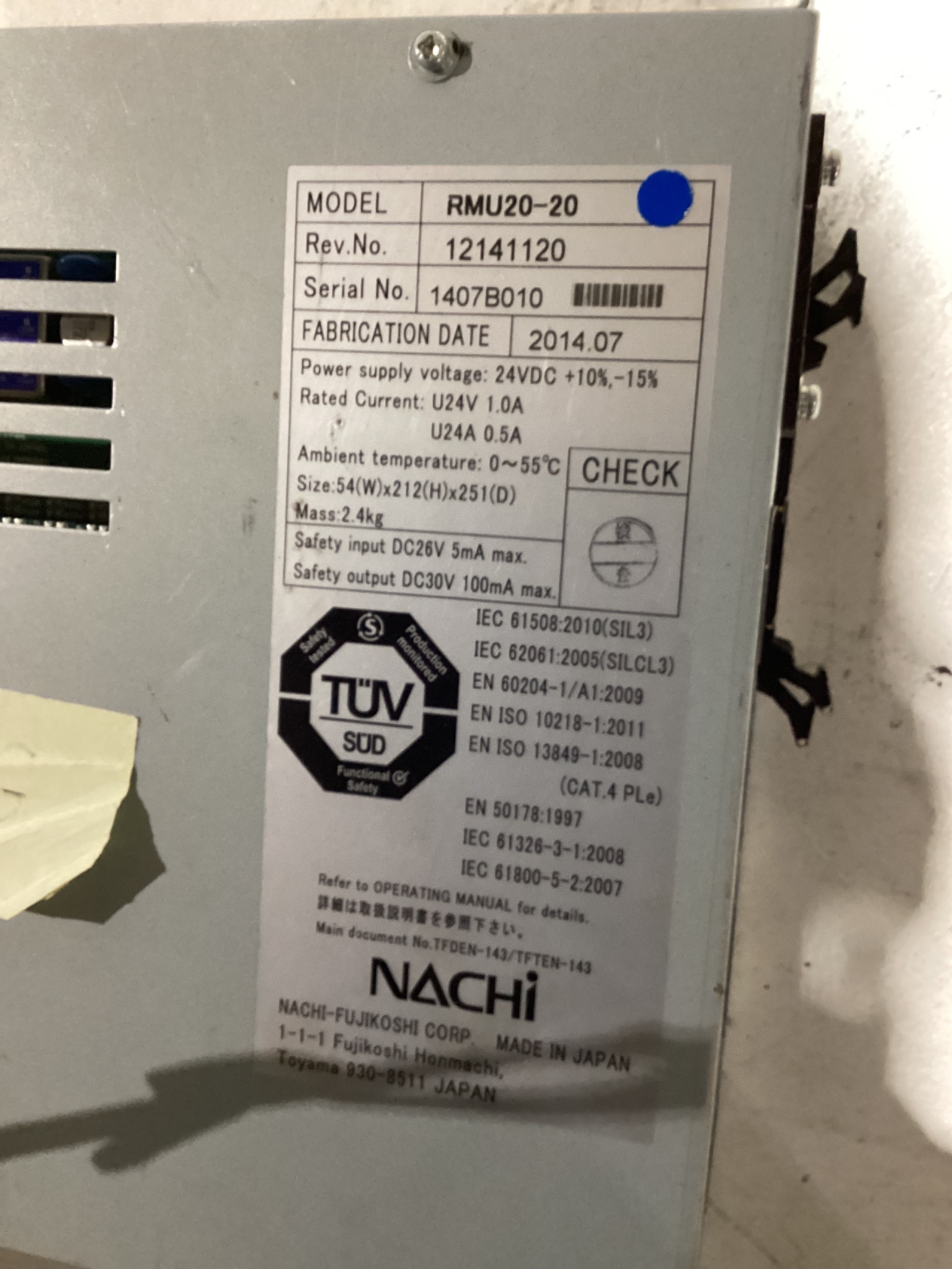 NACHI DRIVE UNIT RMU20-20 USED 3