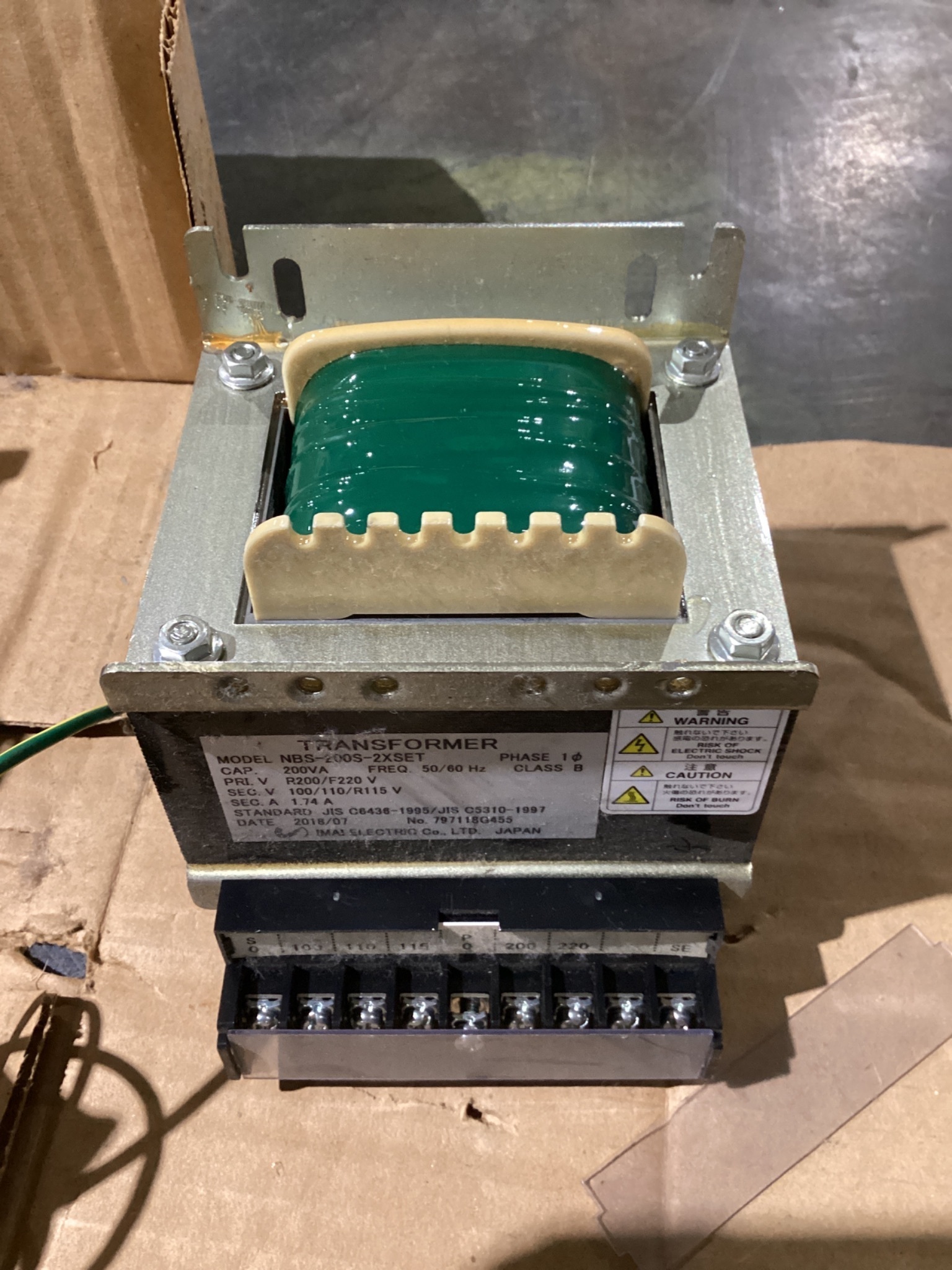 IMAI ELECTRIC SMALL TRANSFORMER NBS-200S-2XSET USED 3