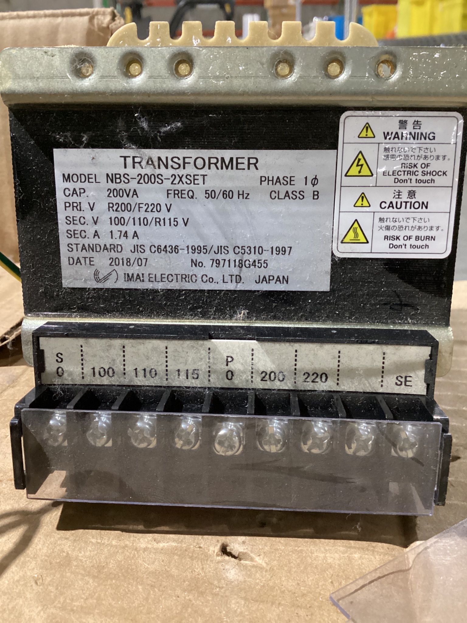 IMAI ELECTRIC SMALL TRANSFORMER NBS-200S-2XSET USED 4
