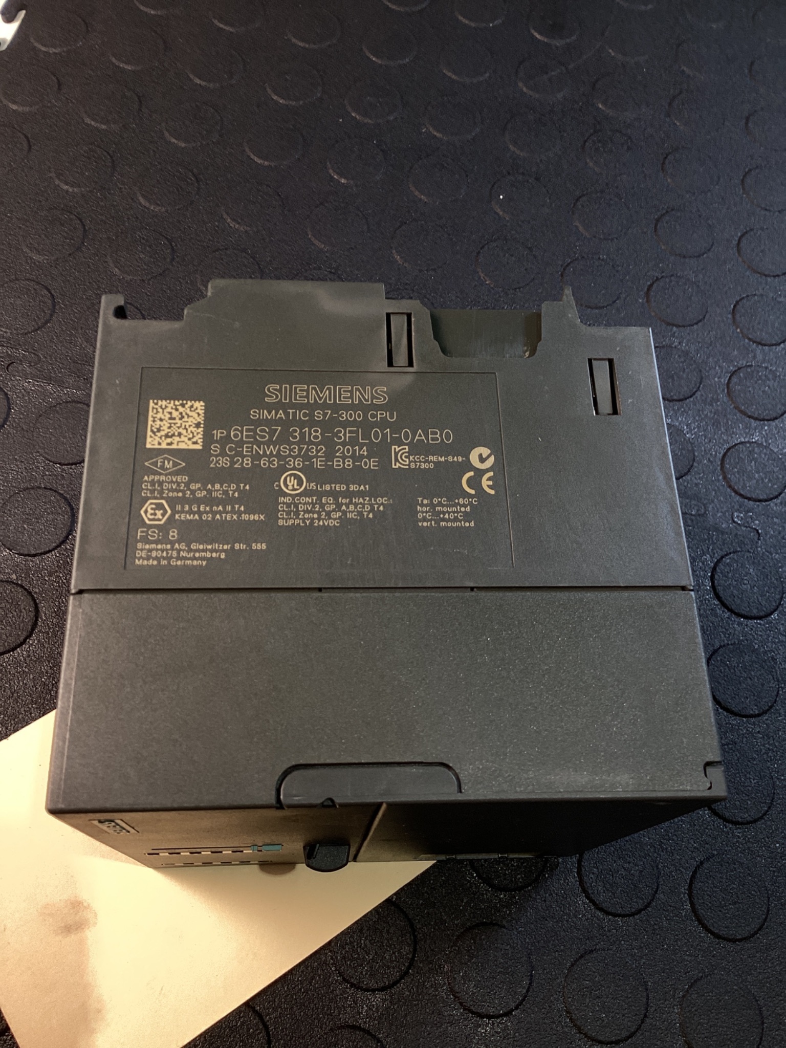 SIEMENS 6ES7 318-3FL01-0AB0 Simatic S7-300 CPU Module USED 2