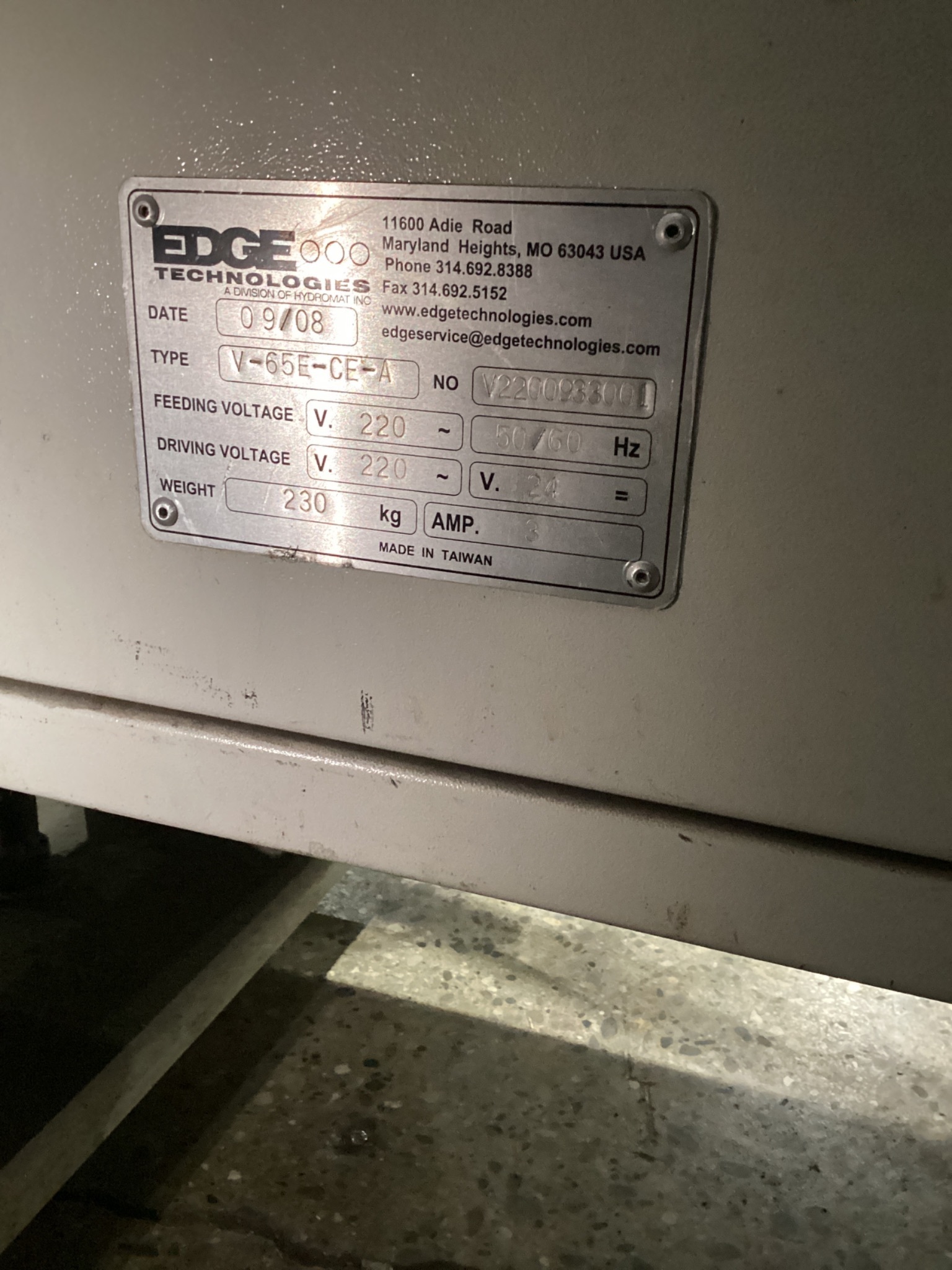 EDGE TECHNOLOGIES V-65E-CE-A MAGAZINE TYPE BAR LOADERS USED 7