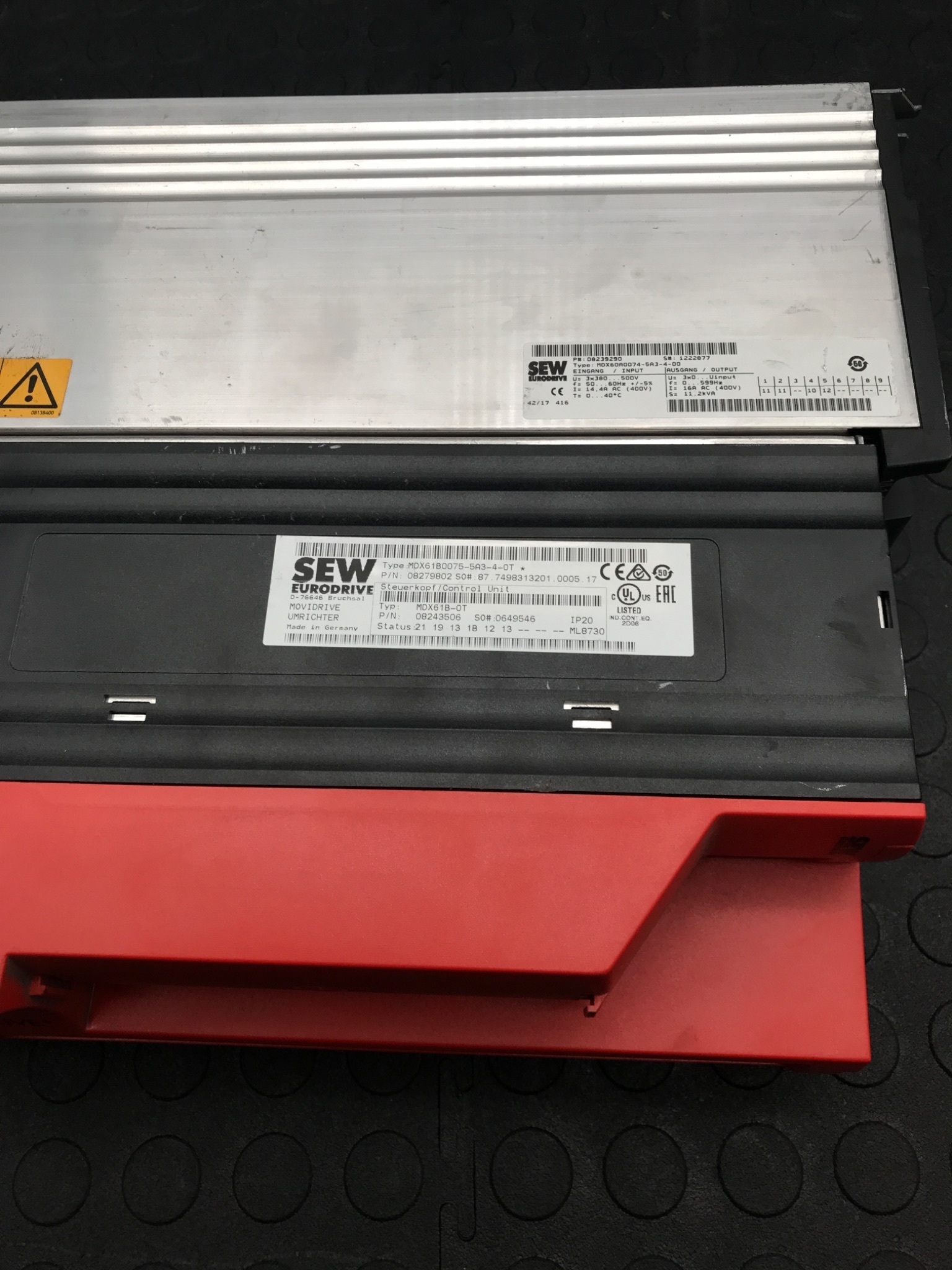 SEW EURODRIVE MDX61B0075-5A3-4-0T Movidrive B Inverter Drive 15kW 400V 3 PH USED 3