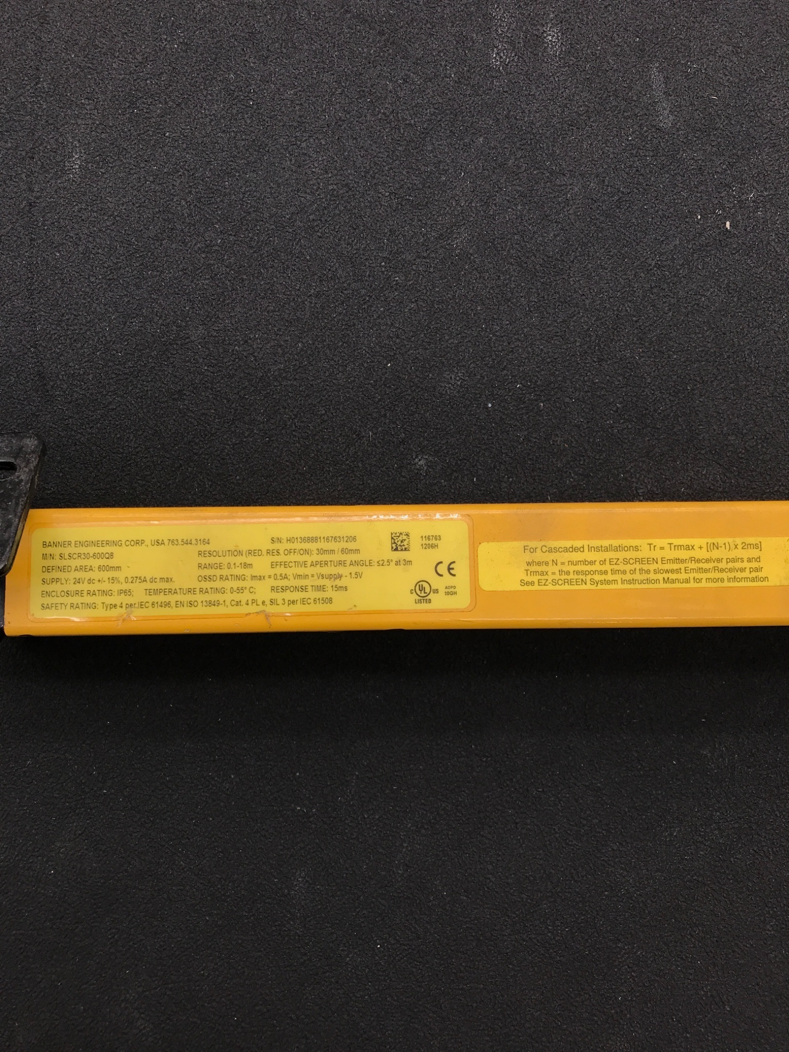 BANNER SLSCE30-600Q8 SLSCR30-600Q8 Light Curtain Set USED 5