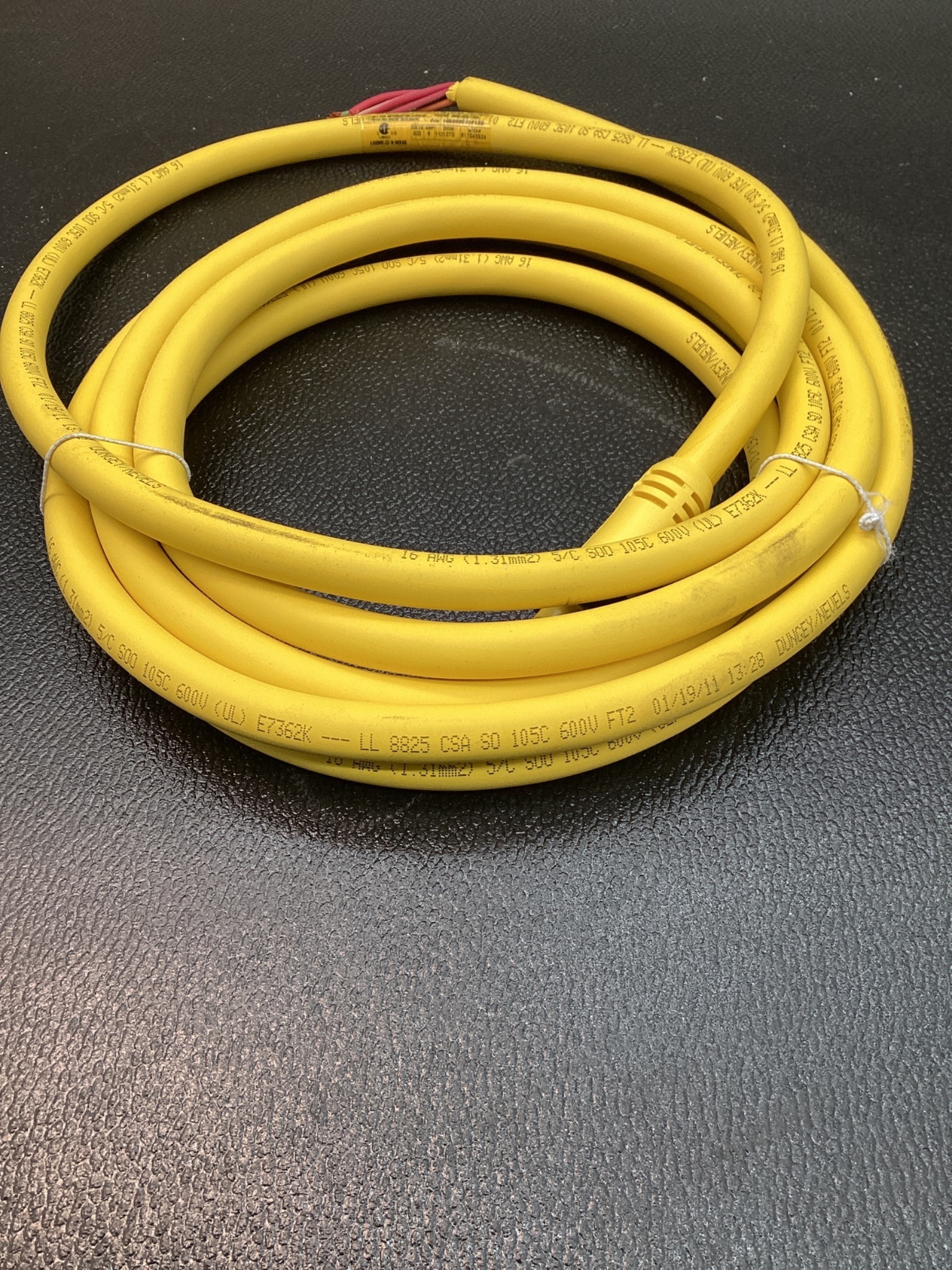 WOODHEAD 105000C01F120 MINI-CHANGE 5-PIN FEMALE CORDSET 12FT USED 3