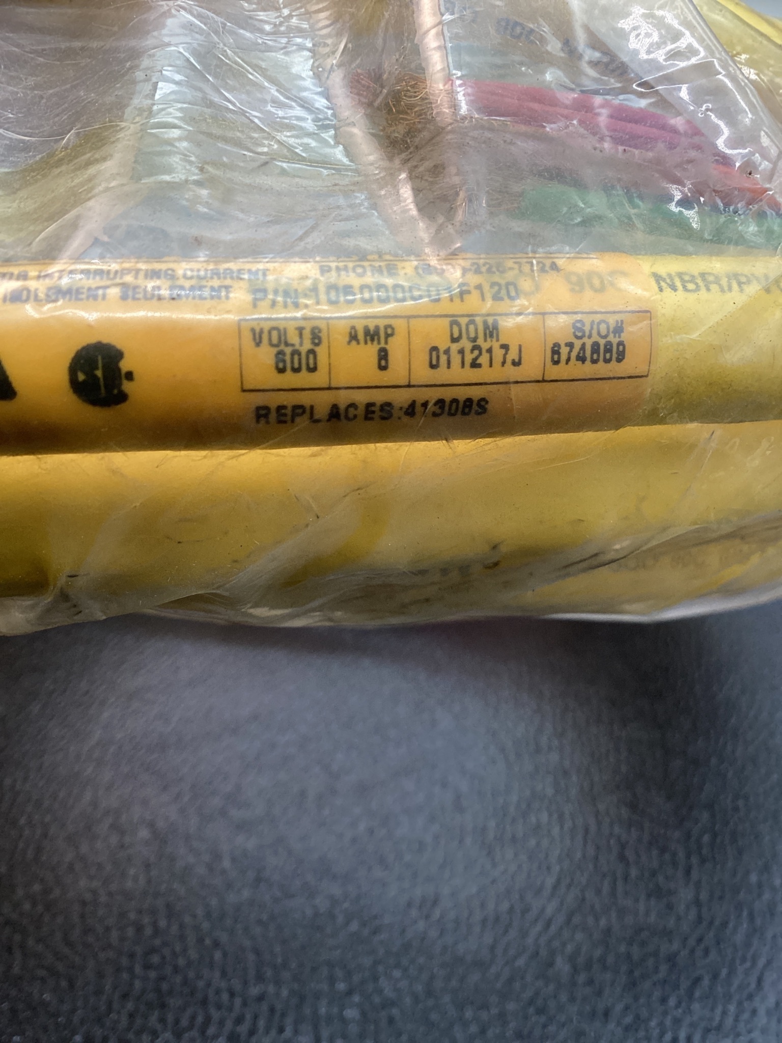 WOODHEAD 106000C01F120 MINI-CHANGE 6-PIN FEMALE CORDSET 12FT USED 4