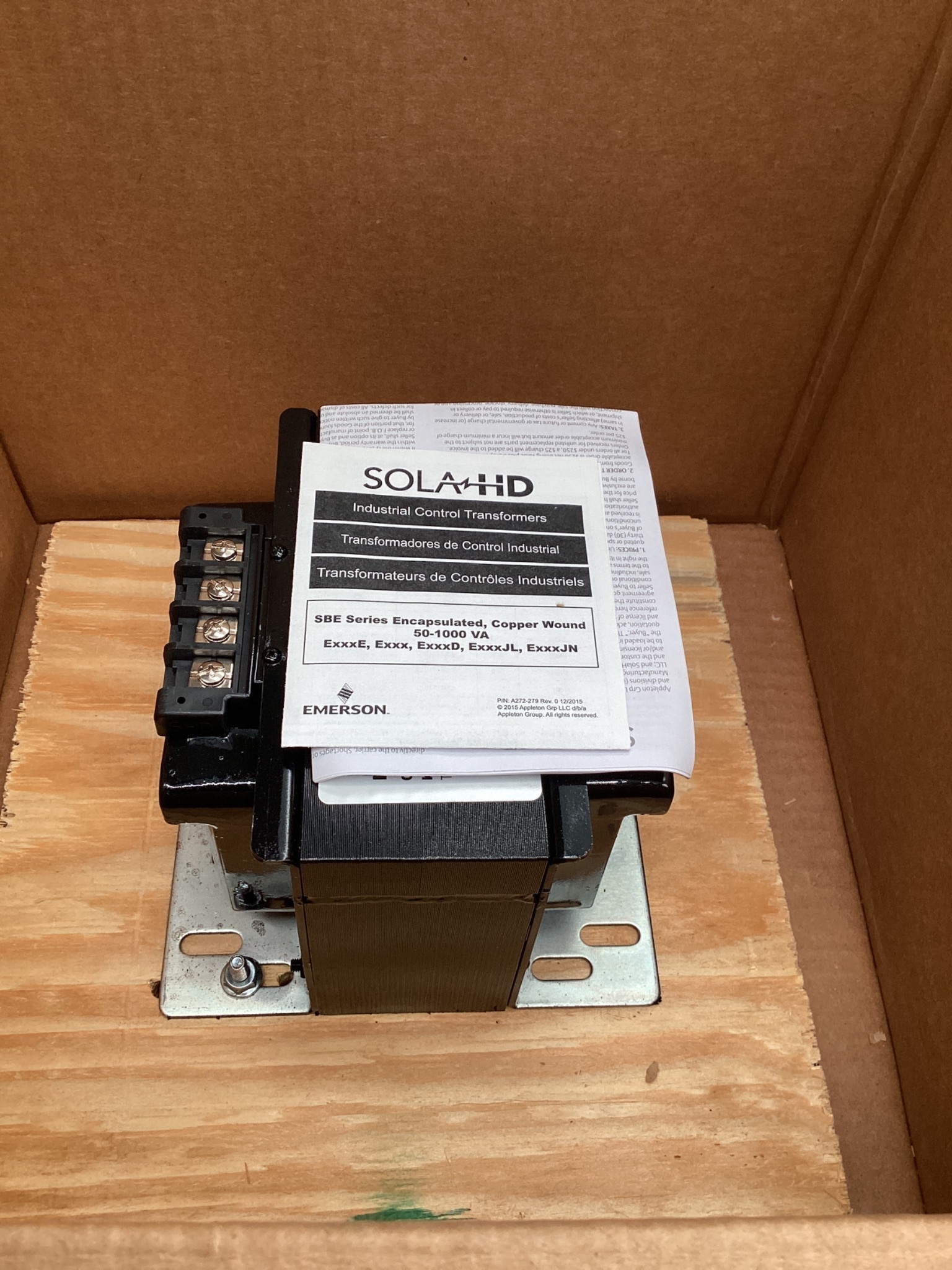 SOLAHD E500JN CONTROL TRANSFORMER 500VA 208-600V TO 120/24V NEW 3