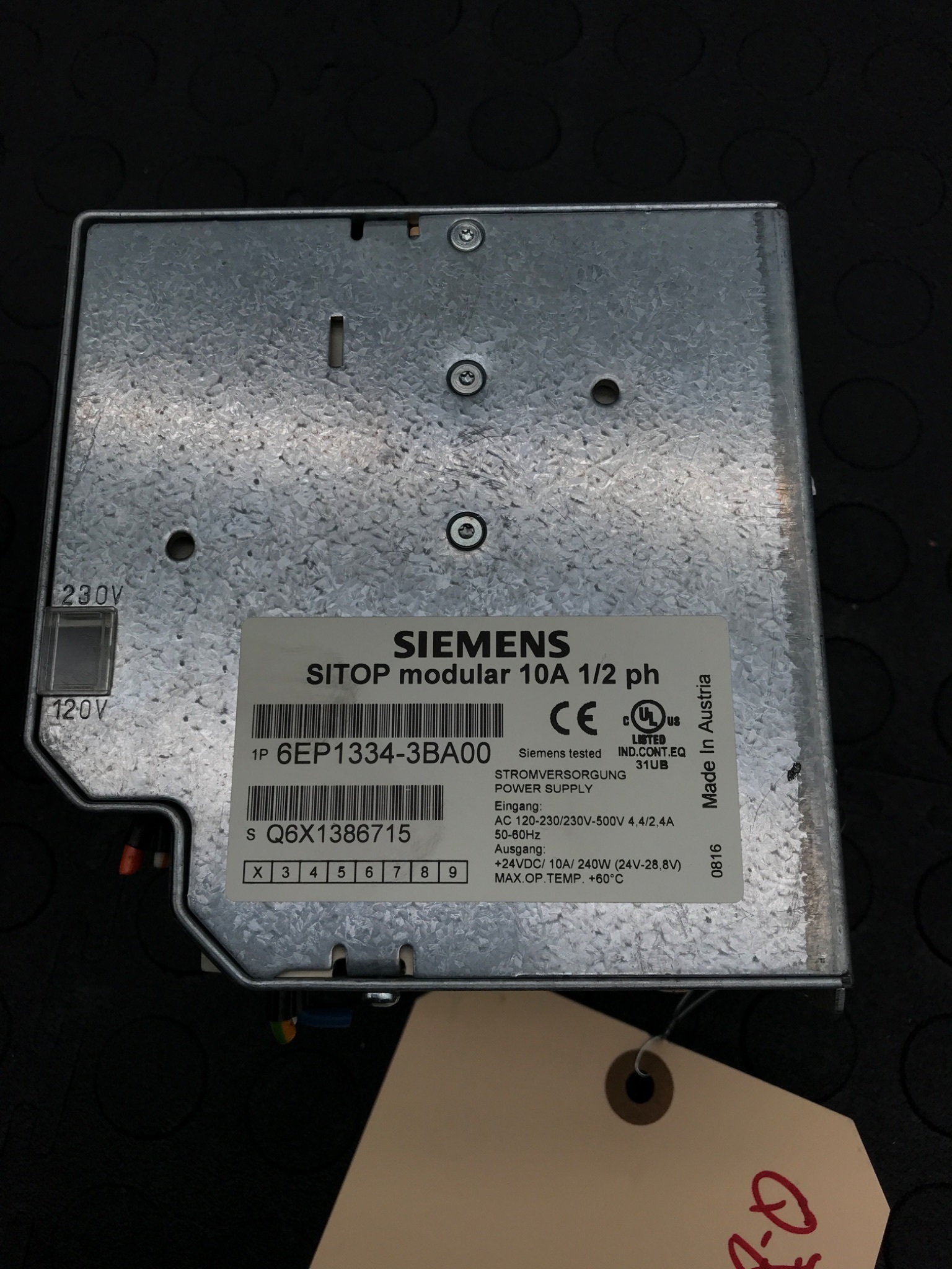 SIEMENS 6EP1334-3BA00 Modular 24 VDC Power Supply USED 3