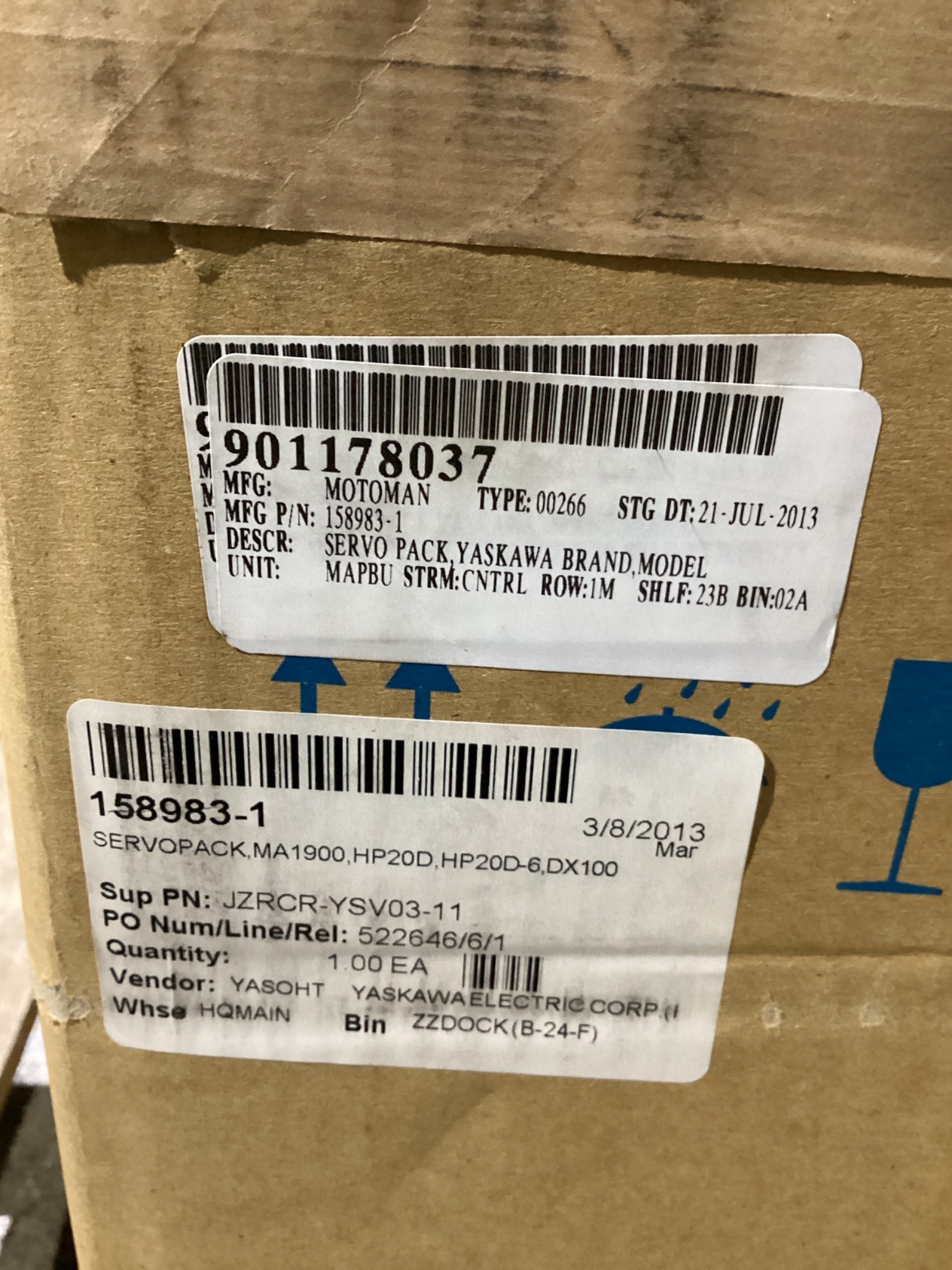 YASKAWA JZRCR-YSV03-11 DX100 ROBOT SERVOPACK AMPLIFIER NEW 2