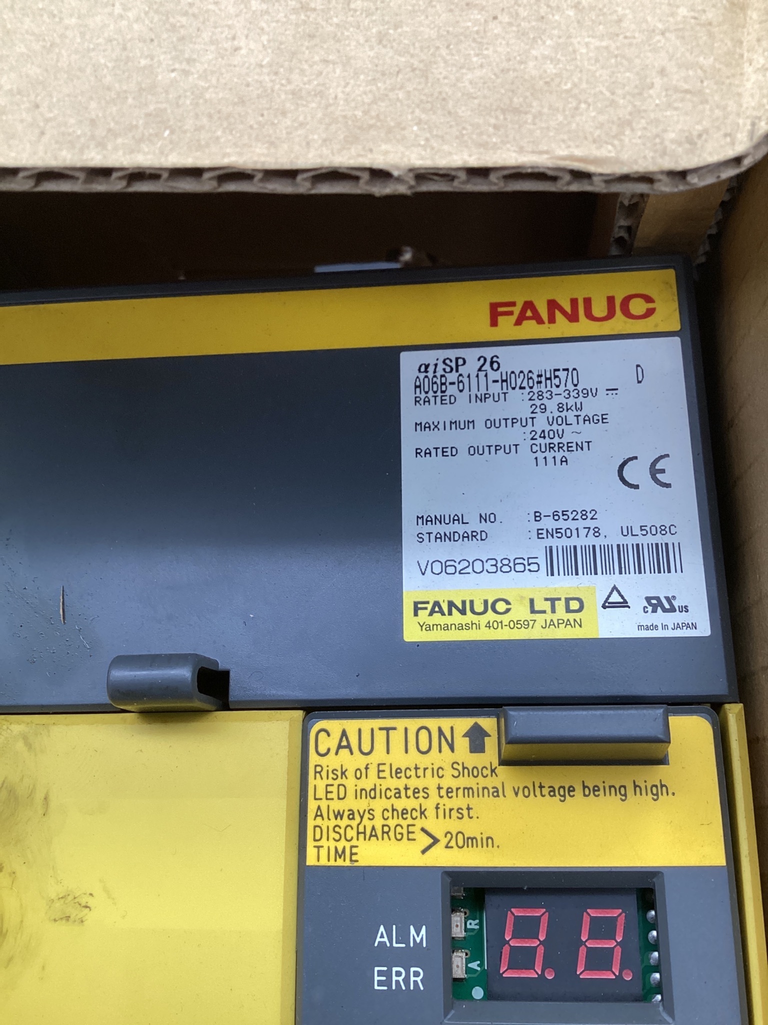 FANUC A06B-6111-H026#H570 SPINDLE AMPLIFIER MODULE SPM-26I USED 0