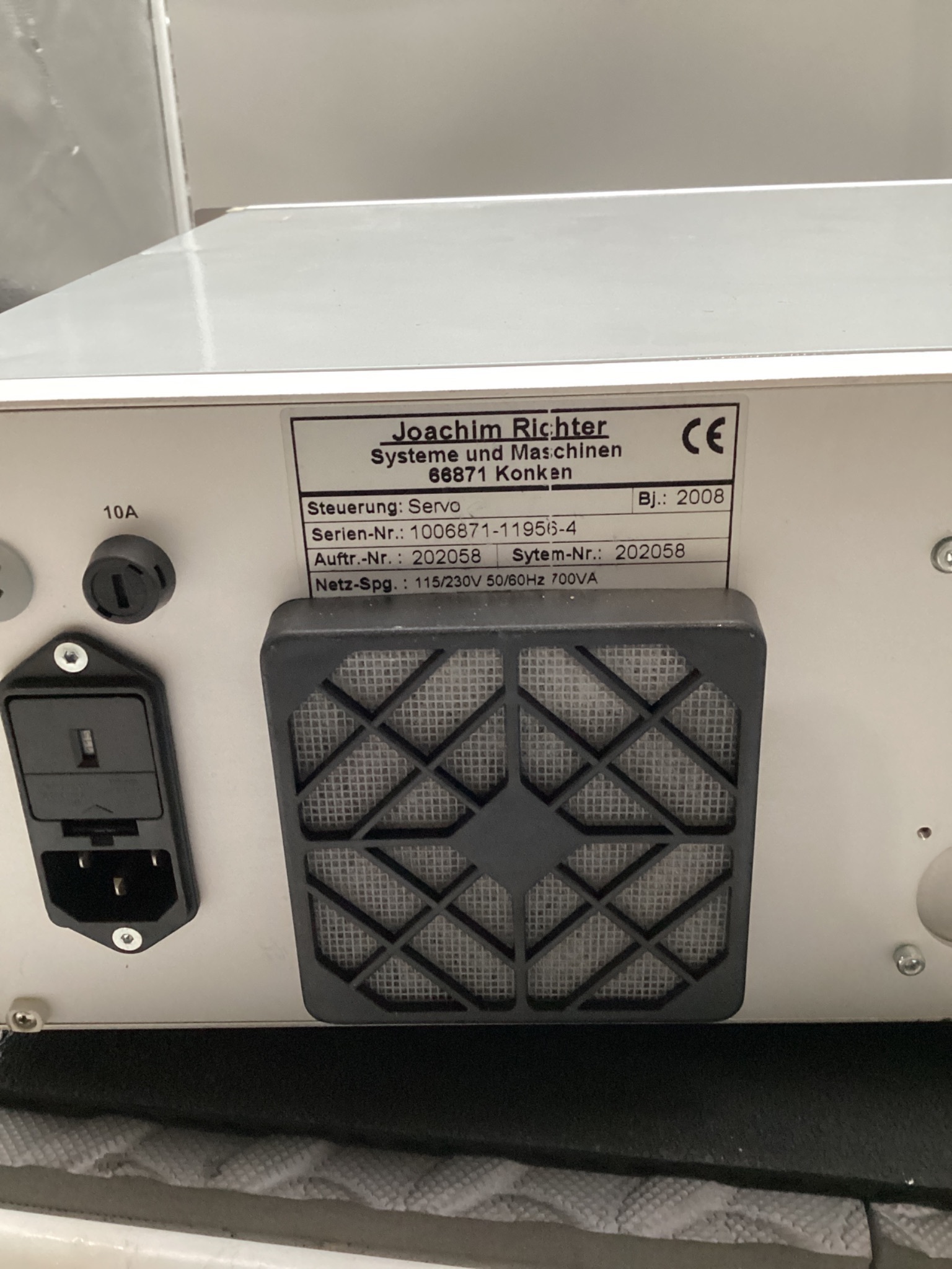 JOACHIM RICHTER 1006871-119654 SERVO CONTROL SYSTEM 700VA USED 0