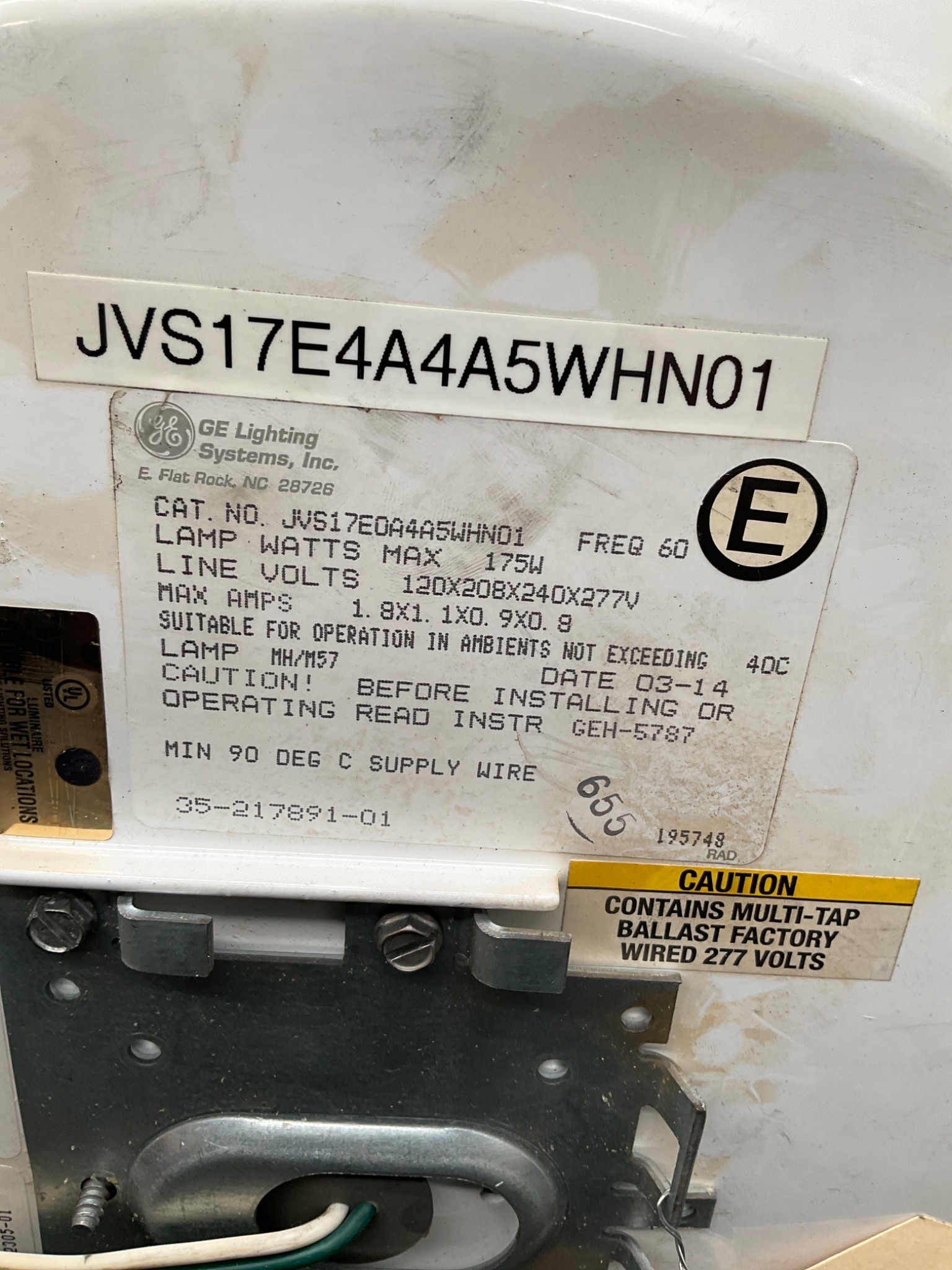 GE JVS17E0A4A5WHN01 LED DOME LIGHT FIXTURE SURFACE MOUNT USED 1