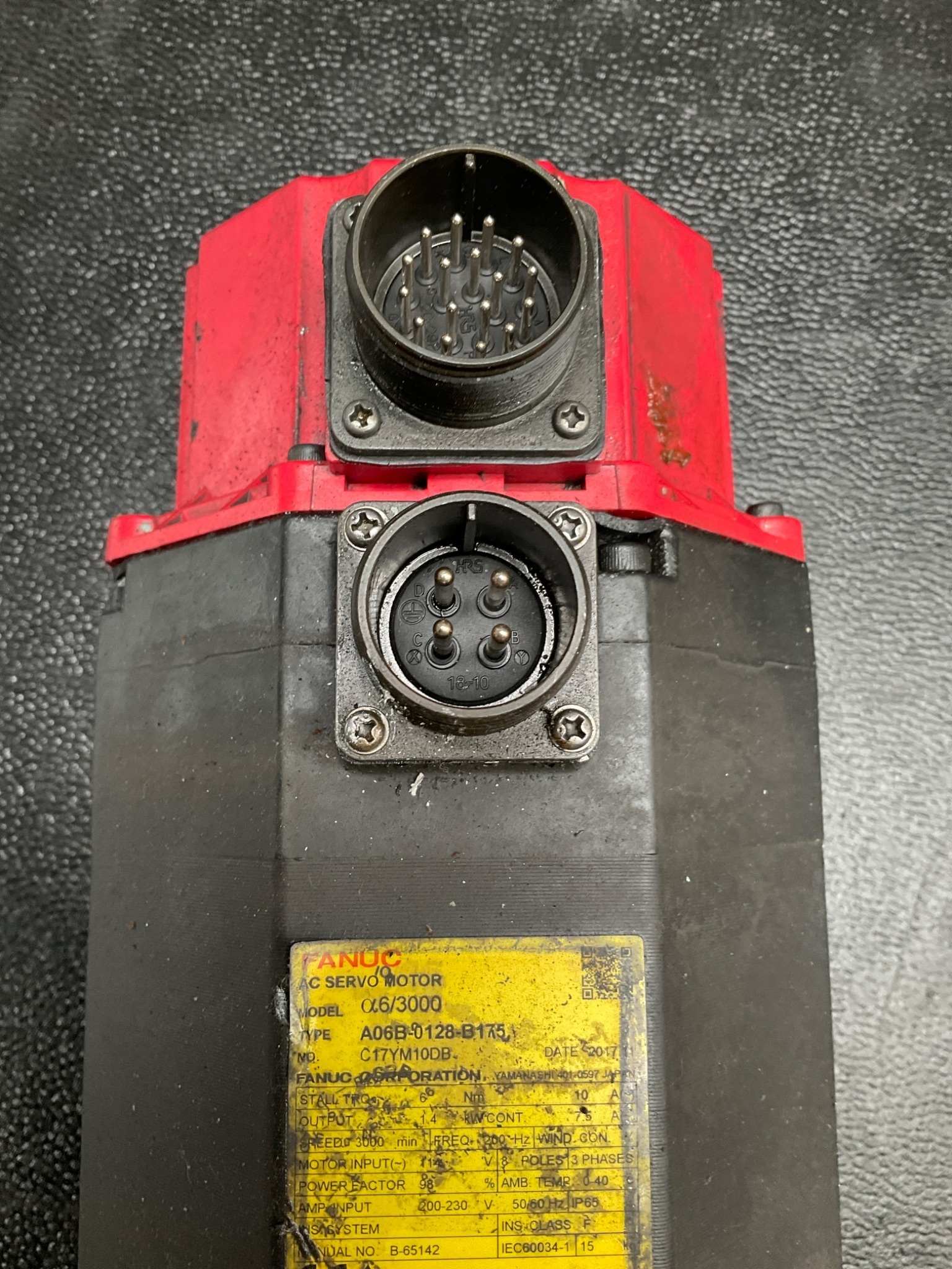 FANUC A06B-0128-B175 AC SERVO MOTOR A6/3000 A64 W/BRAKE USED 3