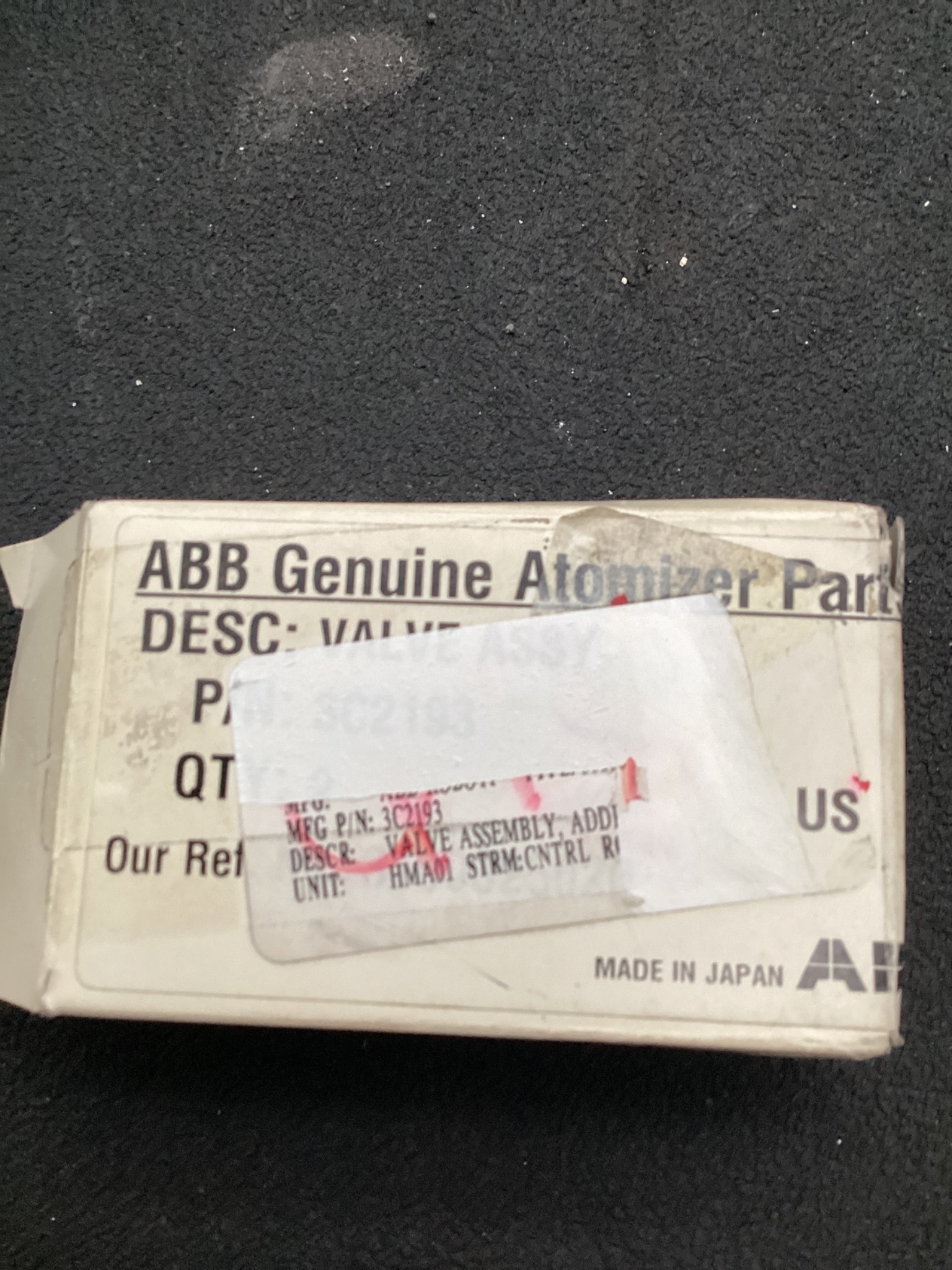 ABB 3C2193 VALVE ASSEMBLY ROBOTIC ATOMIZER NEW 0