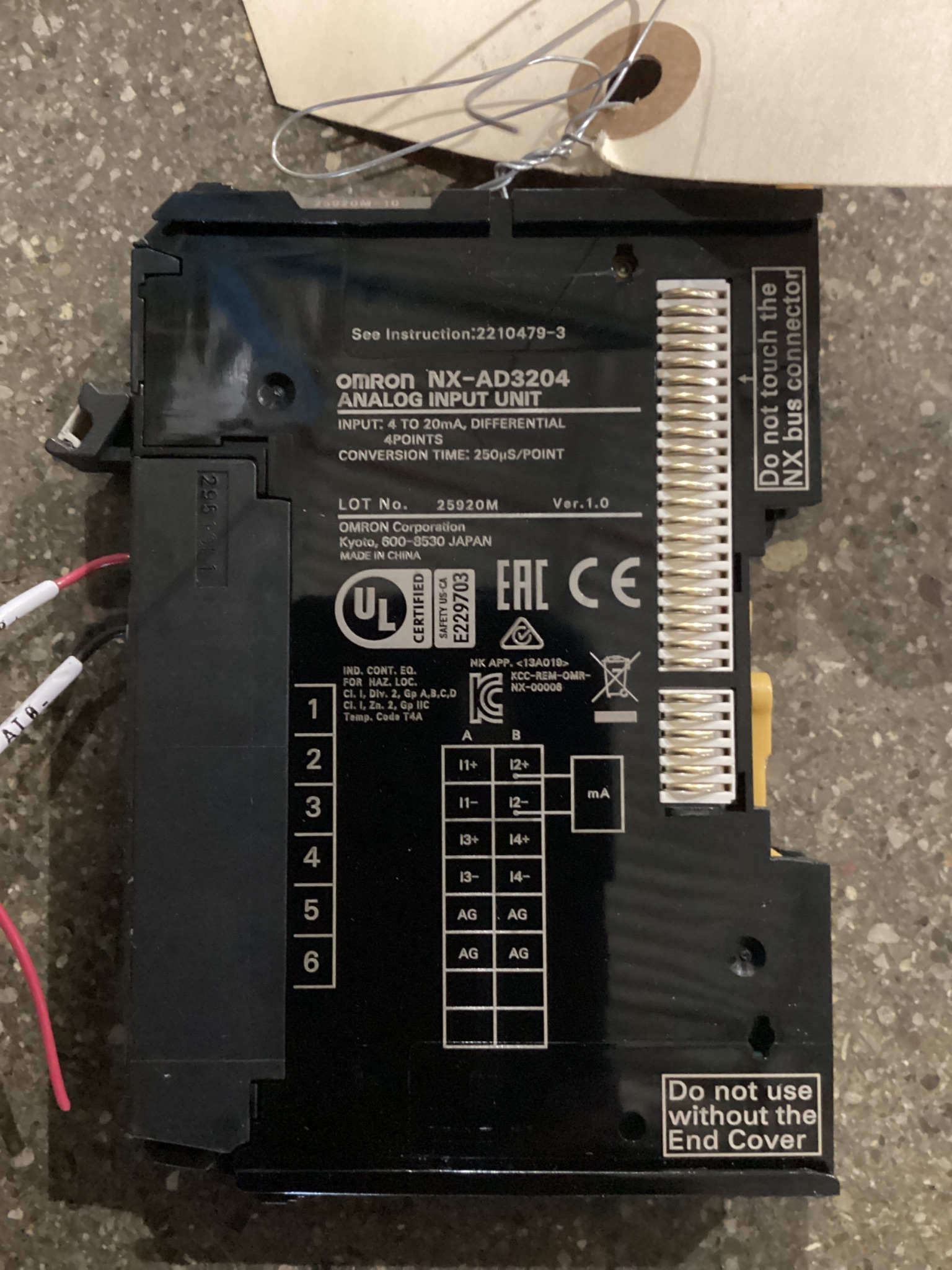 OMRON NX-AD3204 ANALOG INPUT UNIT USED 8