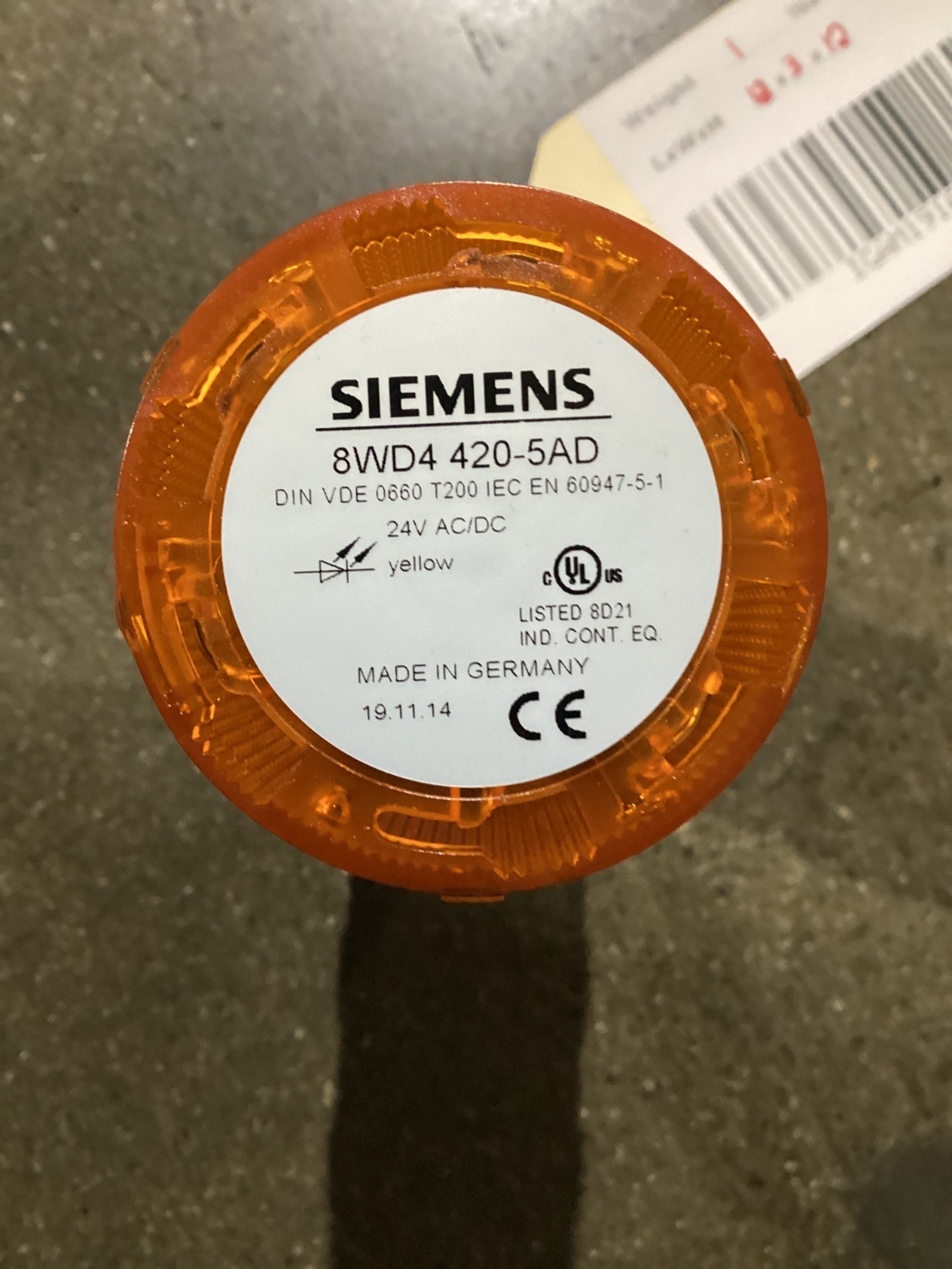 SIEMENS 8WD4 5-TIER STACKLIGHT GREEN RED AMBER BLUE BLACK USED 4