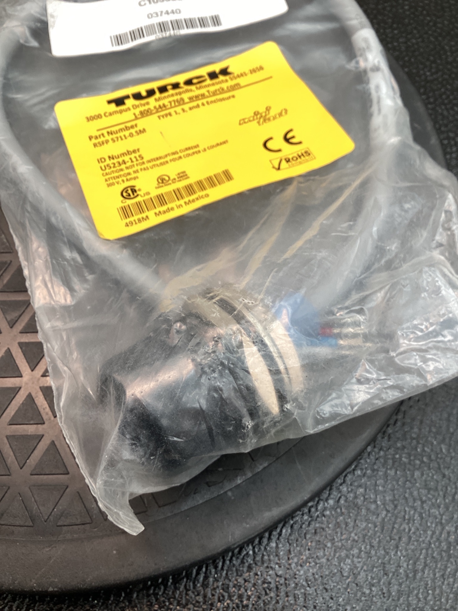 TURCK RSFP 5711-0.5M M12 FEMALE CORDSET 4PIN 0.5M IP67 NEW 1