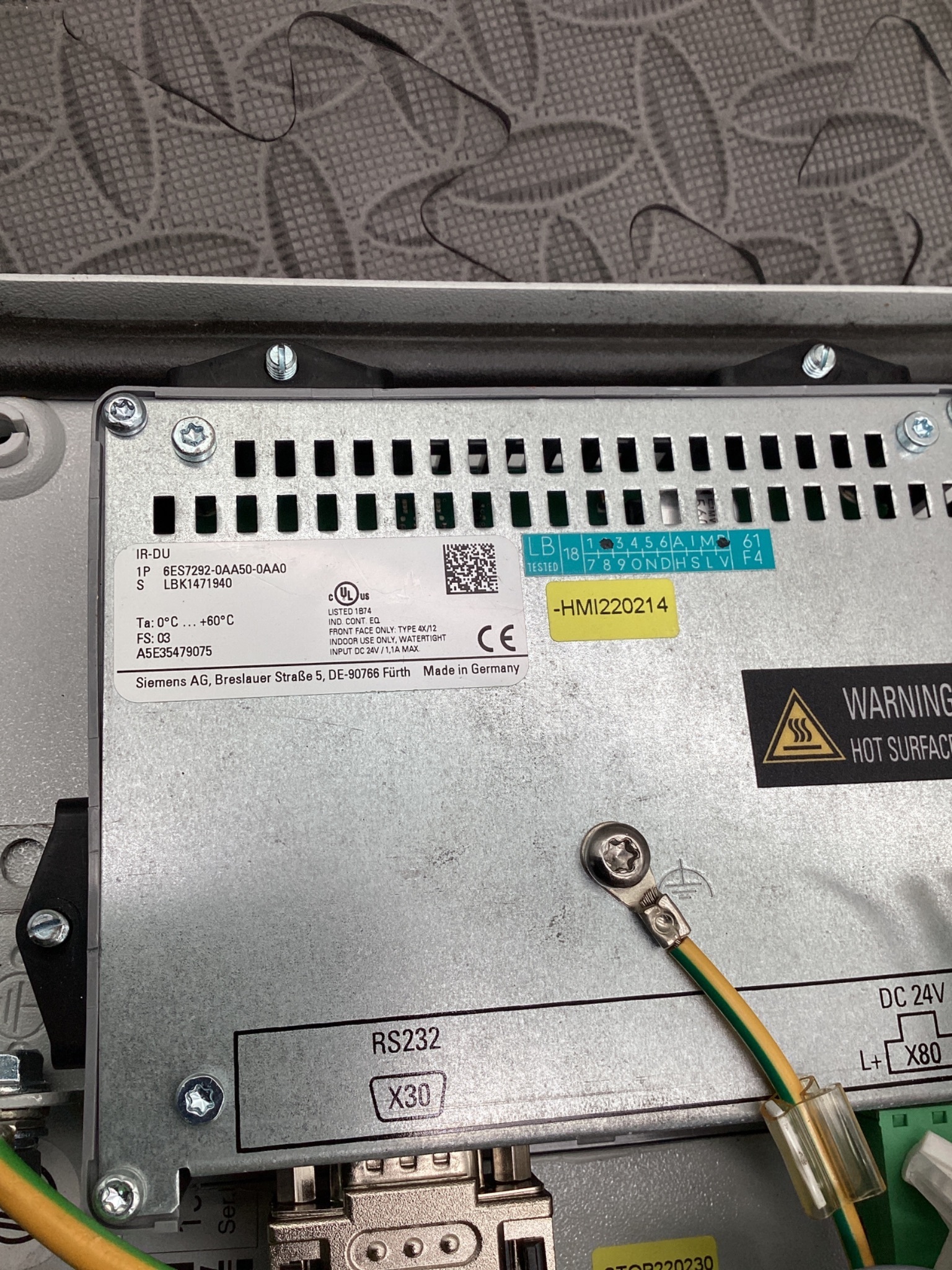 SIEMENS 6ES7292-0AA50-0AA0 Simatic S7-1200 EMS400S Display USED 3