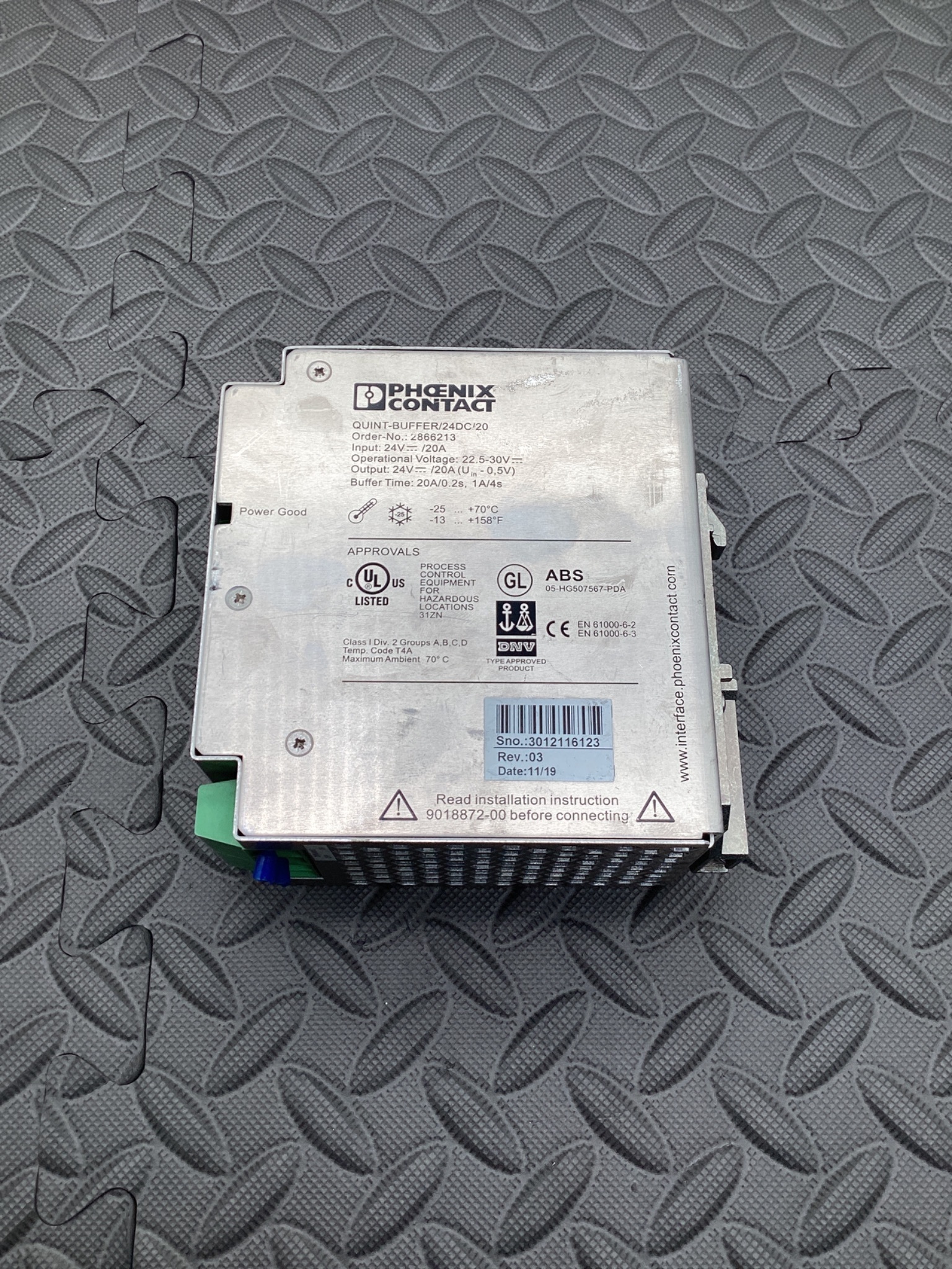 PHOENIX CONTACT QUINT-BUFFER/24VDC/20 Power Supply 2866213 USED 1