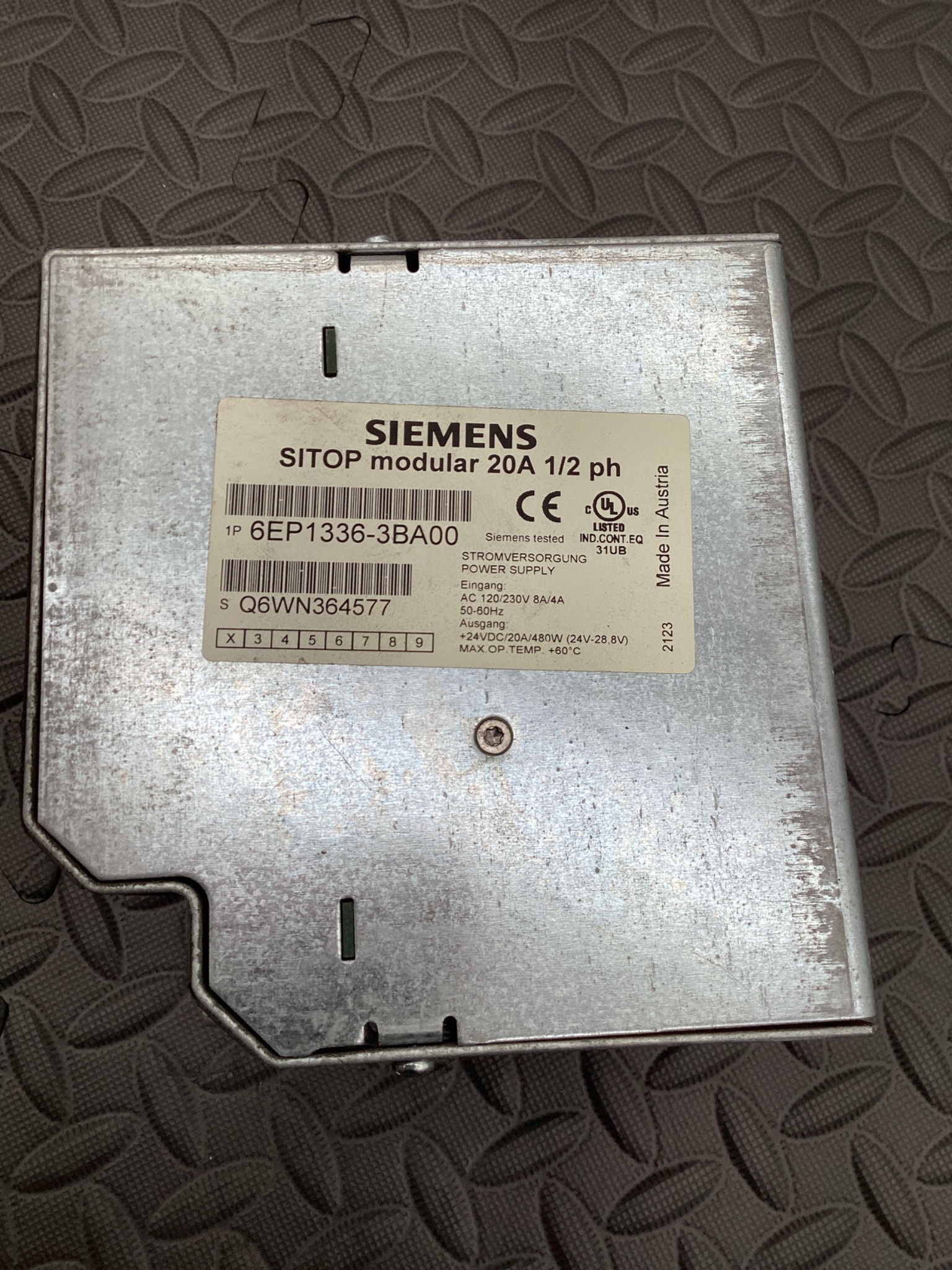 SIEMENS 6EP1336-3BA00 Power Supply 20A, 24VDC USED 5