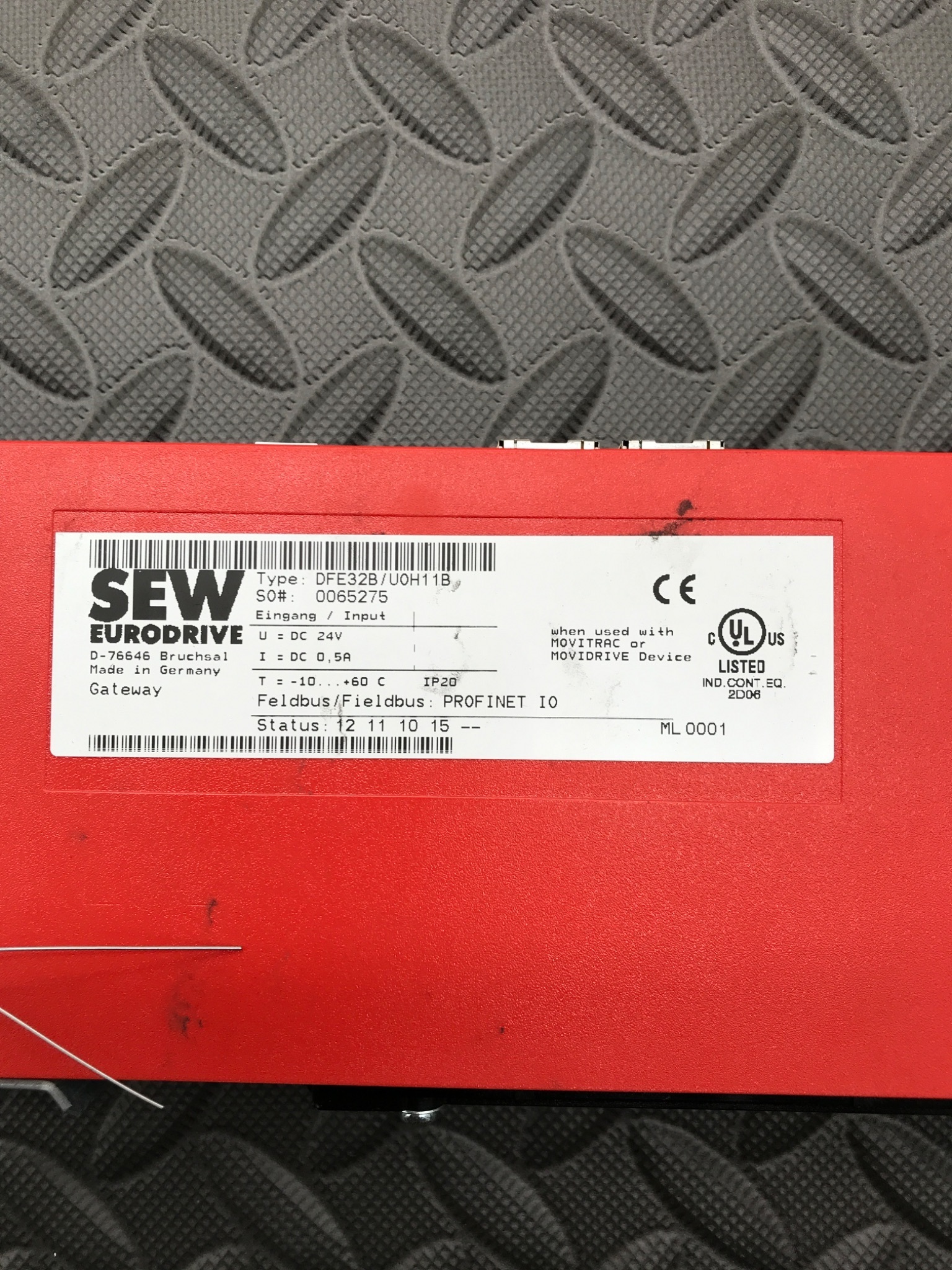 SEW EURODRIVE DFE32B/U0H11B Profinet Fieldbus Gateway Module USED 5