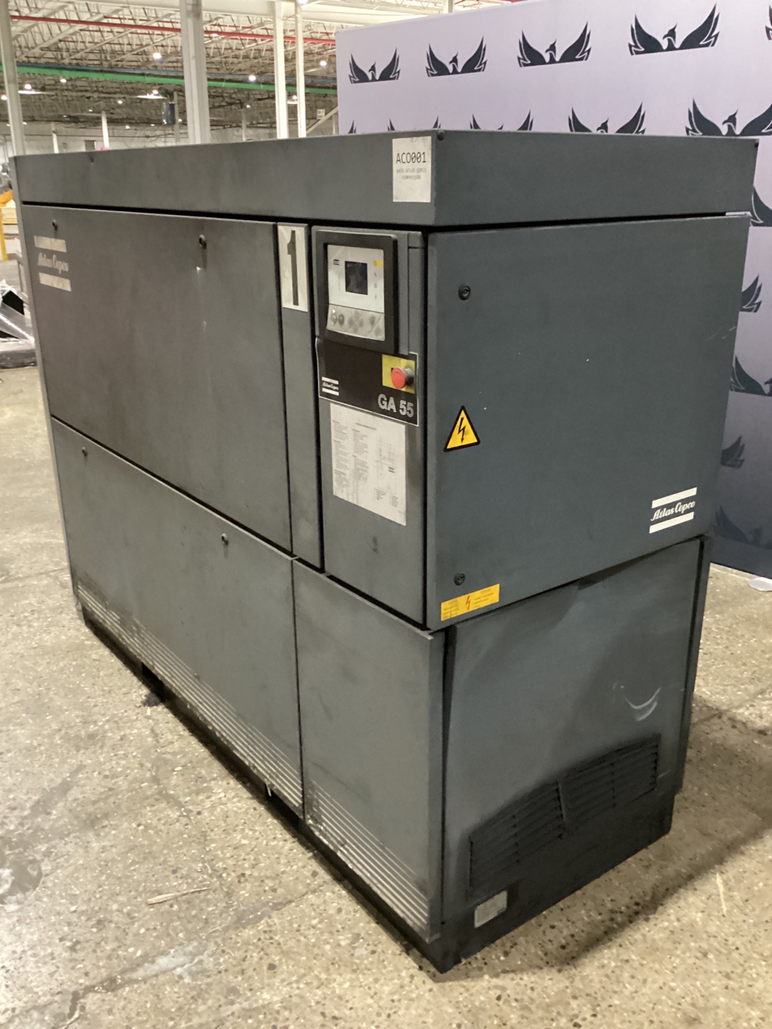 ATLAS COPCO GA 55 75HP Rotary Screw Air Compressor USED 1