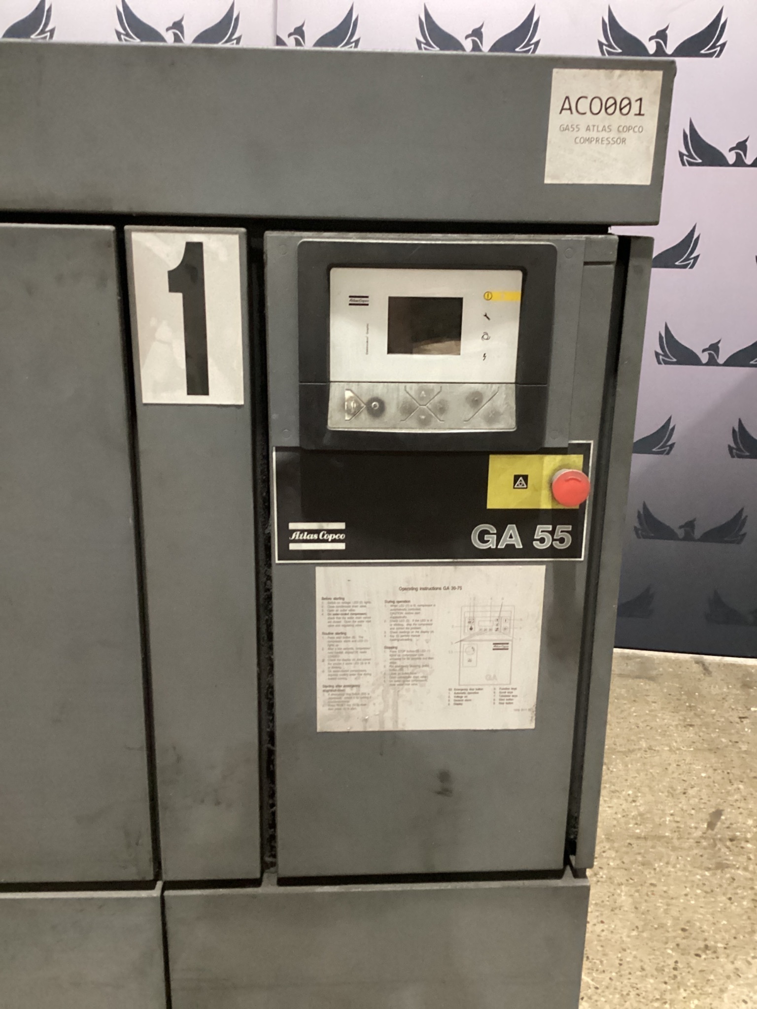 ATLAS COPCO GA 55 75HP Rotary Screw Air Compressor USED 6