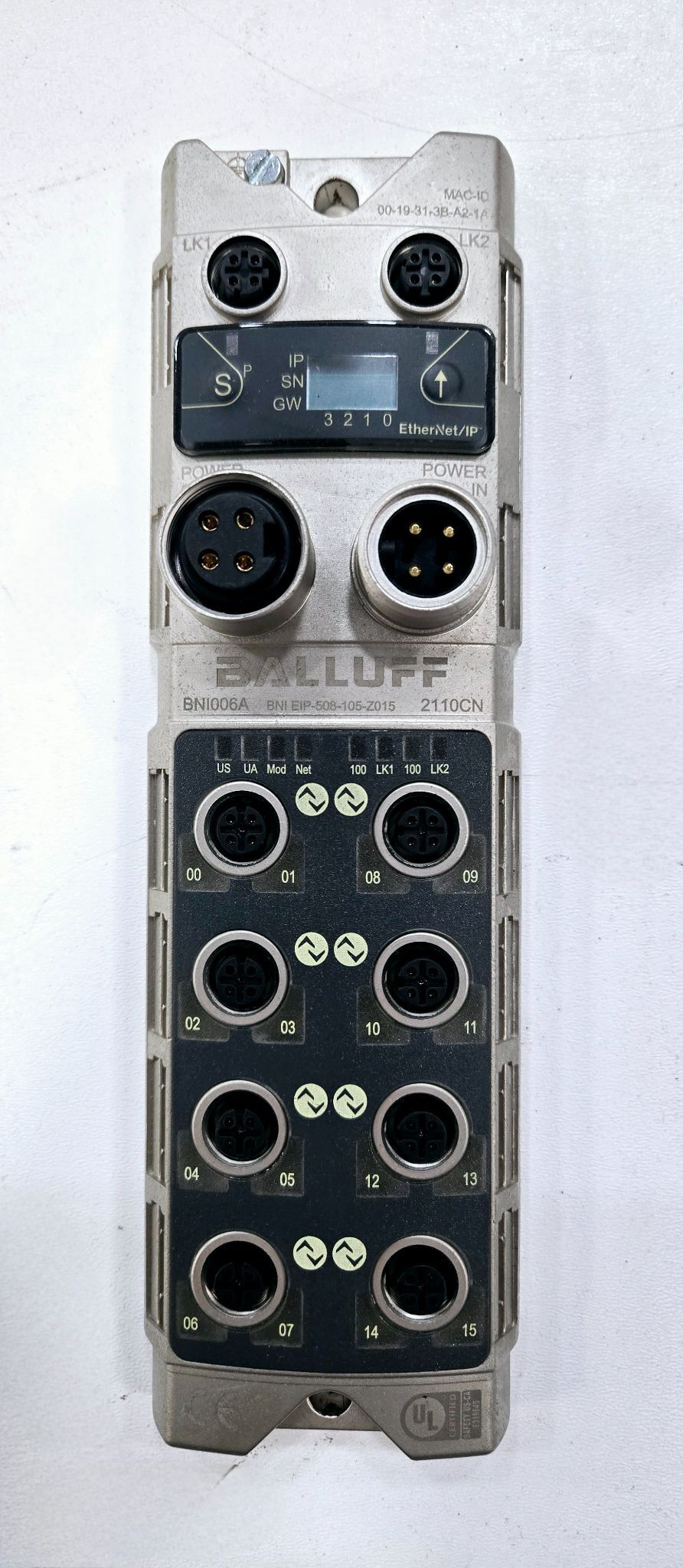 BALLUFF BNI006A BNI EIP-508-105-Z015 2110CN REMOTE I/O MODULE USED 0