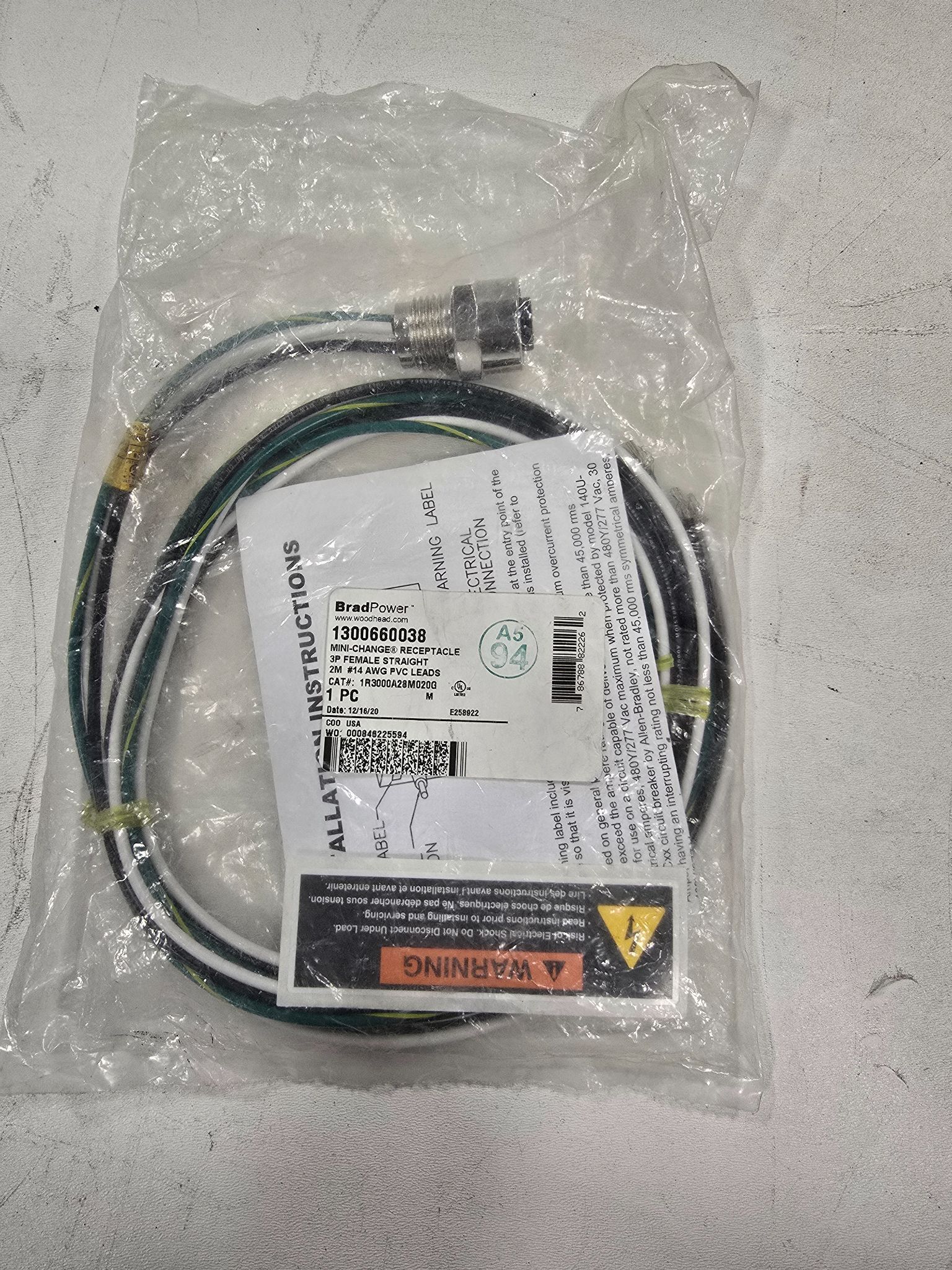 BRADPOWER 1R3000A28M020G MINI CHANGE RECEPTACLE NEW 0