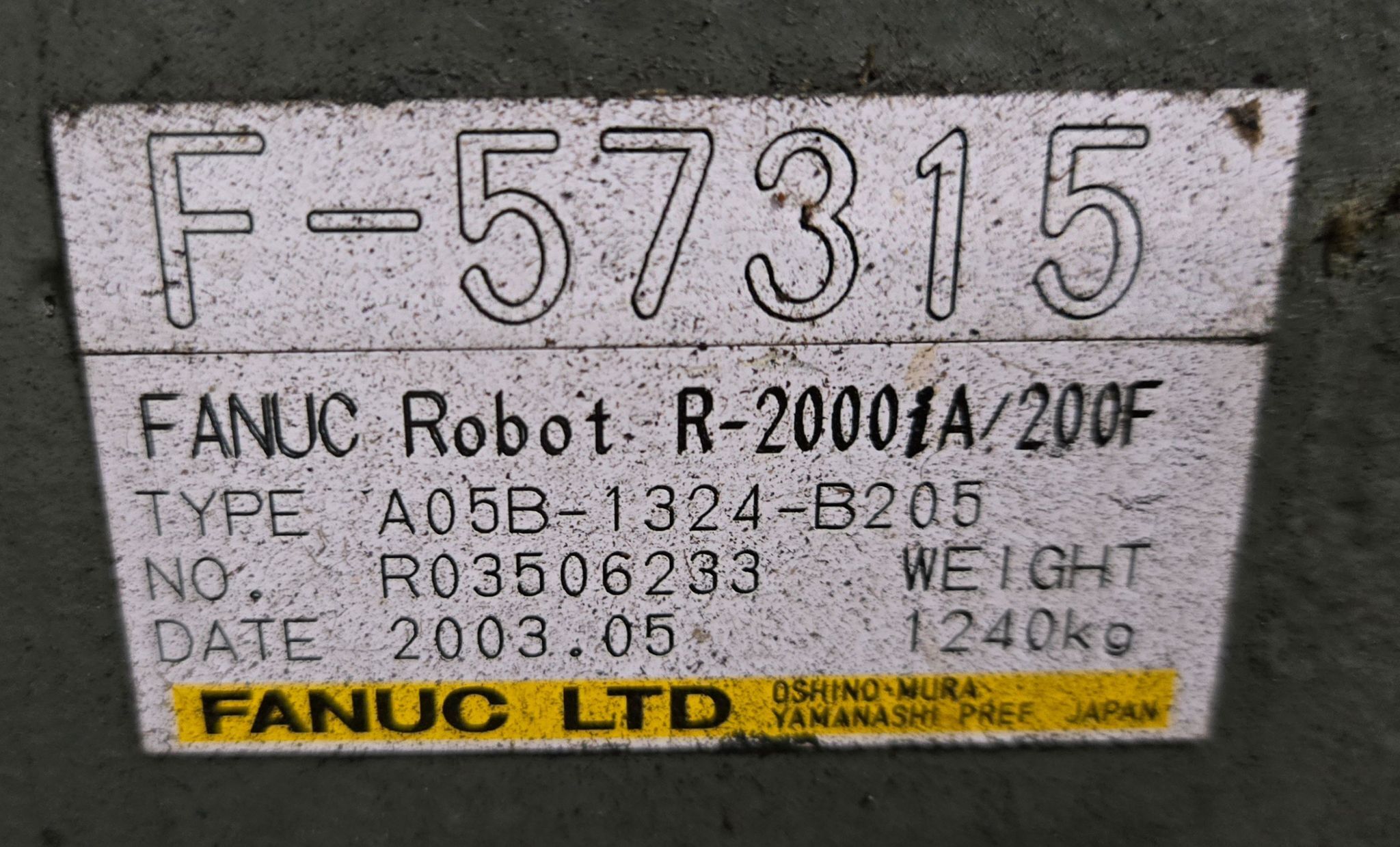 FANUC R-2000iA/200F Robot Arm USED AS-IS 4