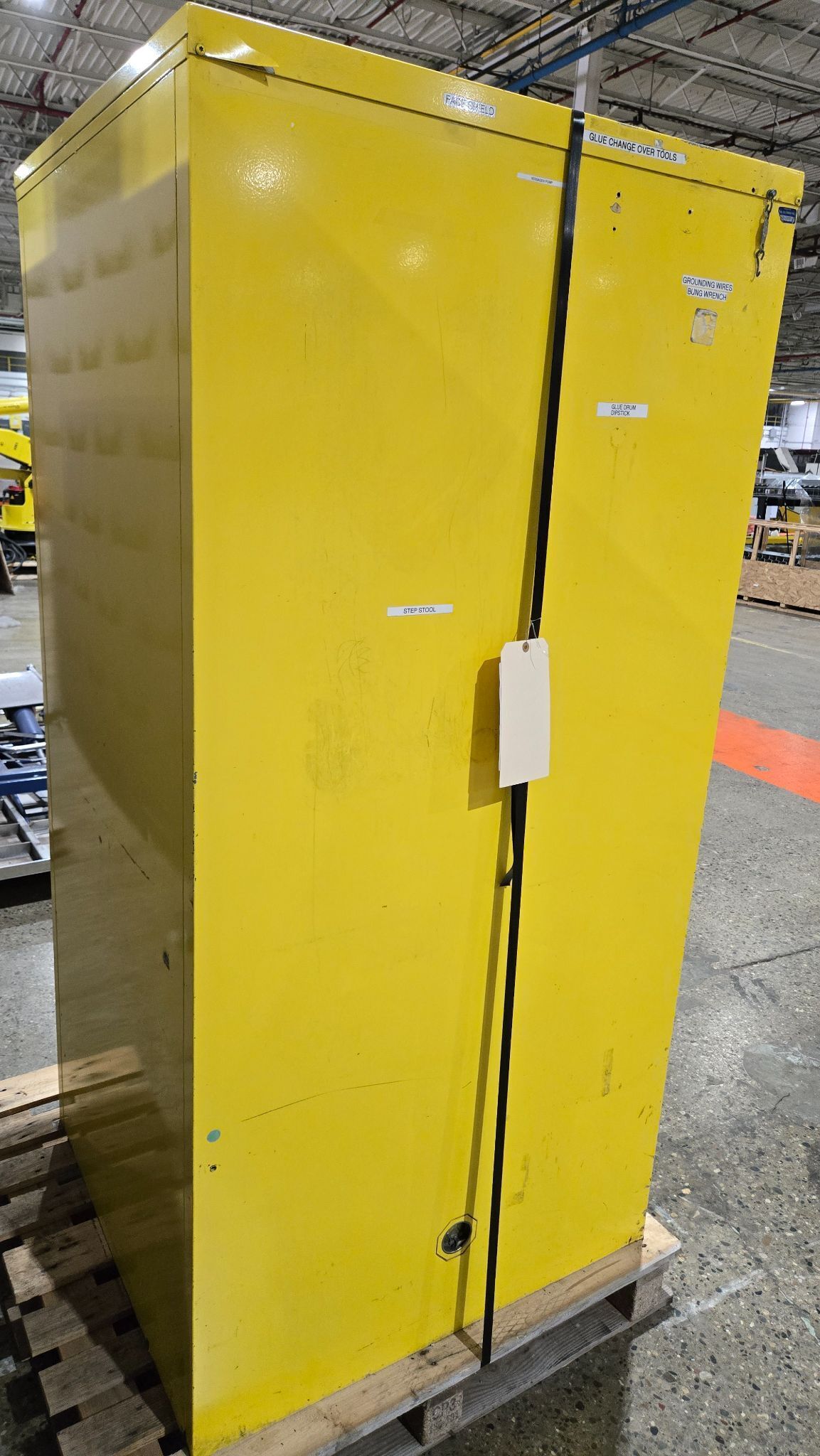 A & A SHEET METAL PRODUCTS SECURALL FLAMMABLE STORAGE CABINET USED 1