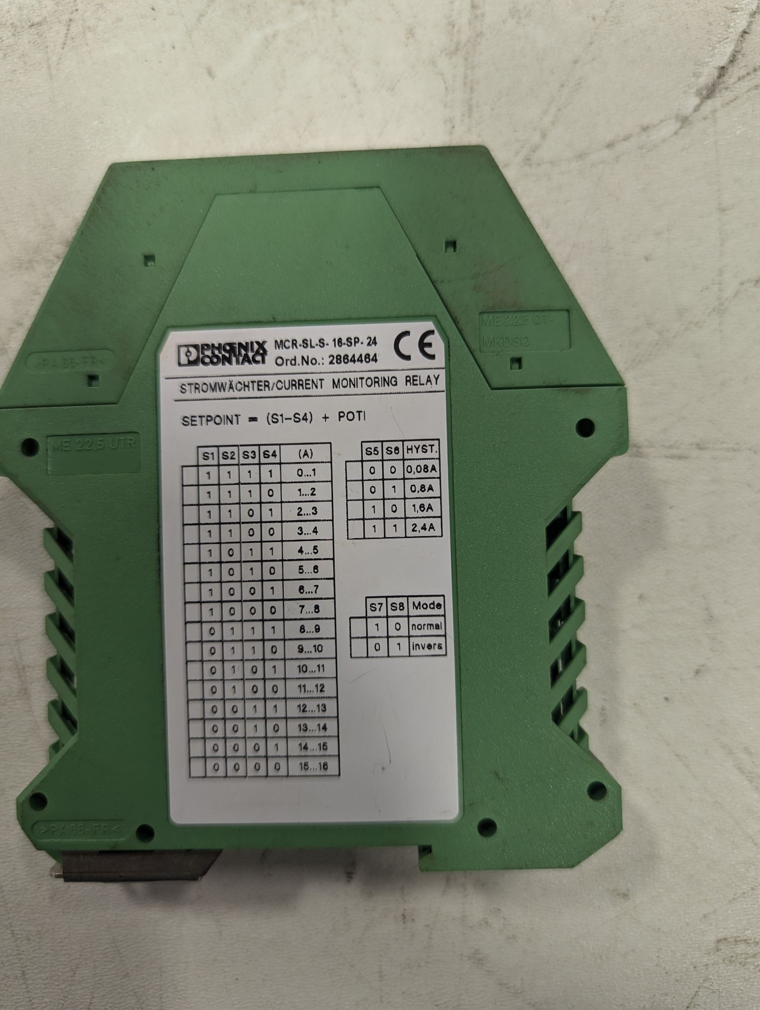 PHOENIX CONTACT MCR-SL-S-16-SP-24 RELAY OUTPUT MODULE USED 2