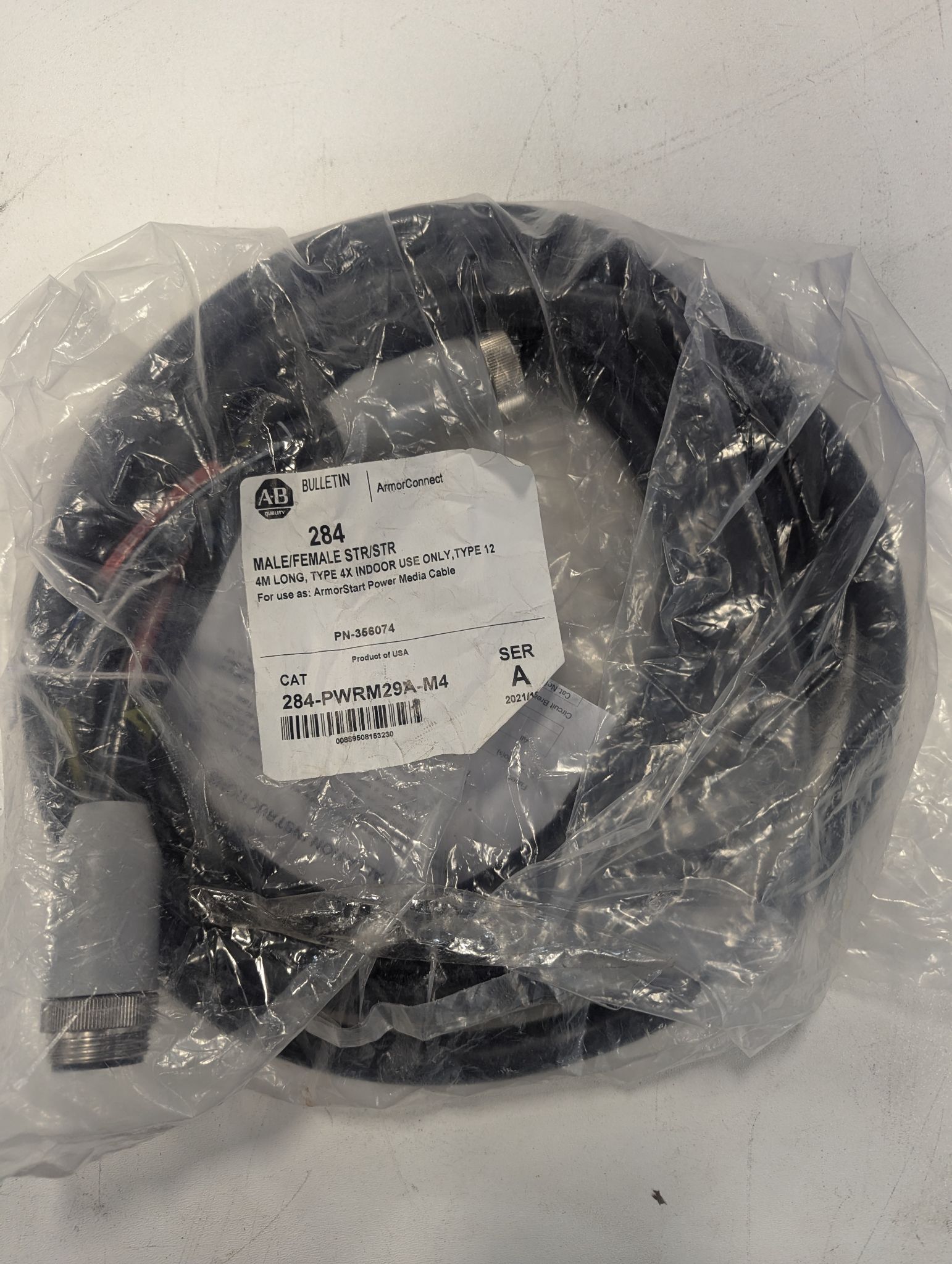 ALLEN BRADLEY 284-PWRM29A-M4 ArmorConnect 3PH Pwr Media Shld Mtr Cbl NEW 0
