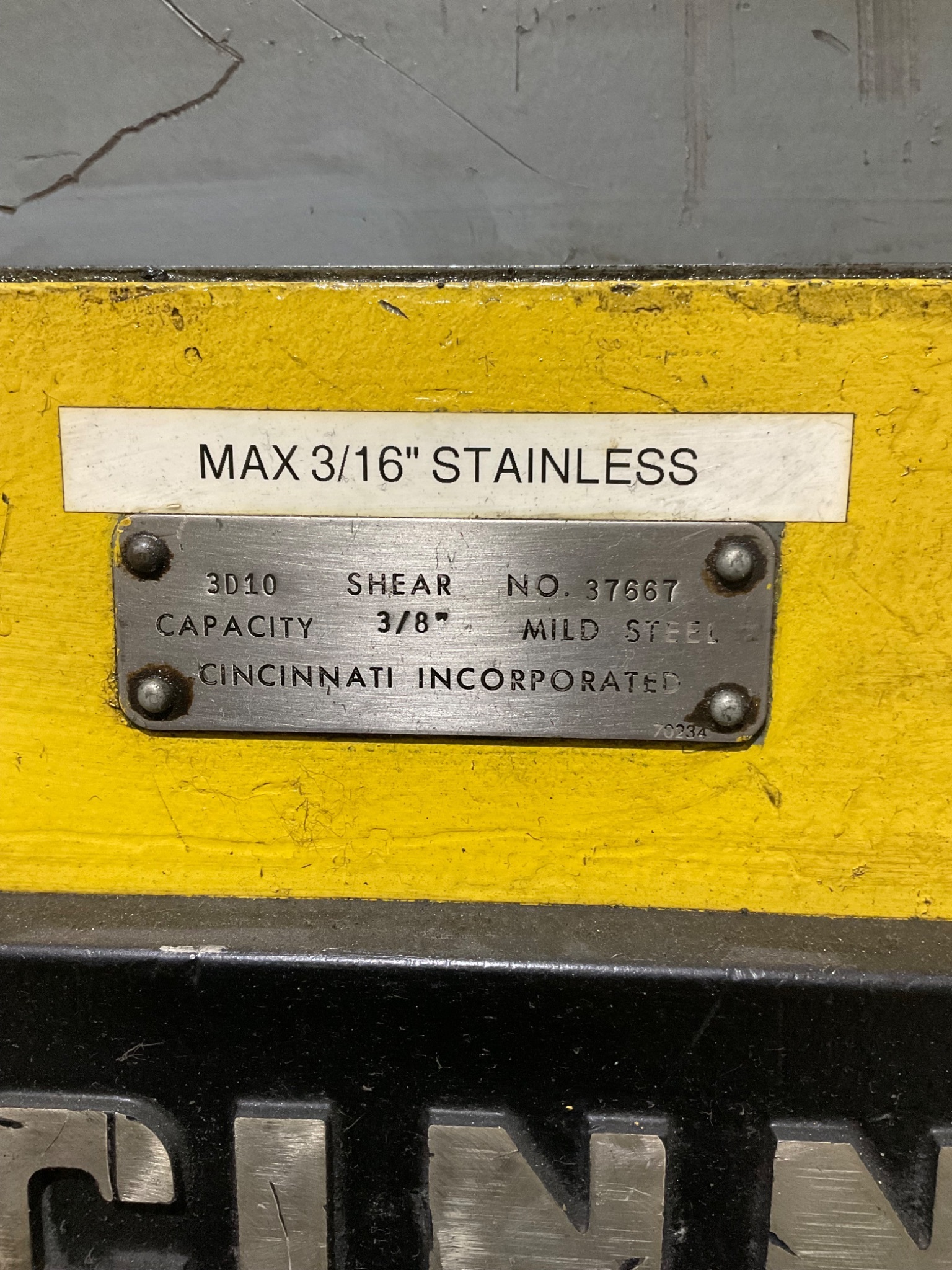 CINCINNATI 3D10 HYDRAULIC POWER SQUARING SHEAR USED 13