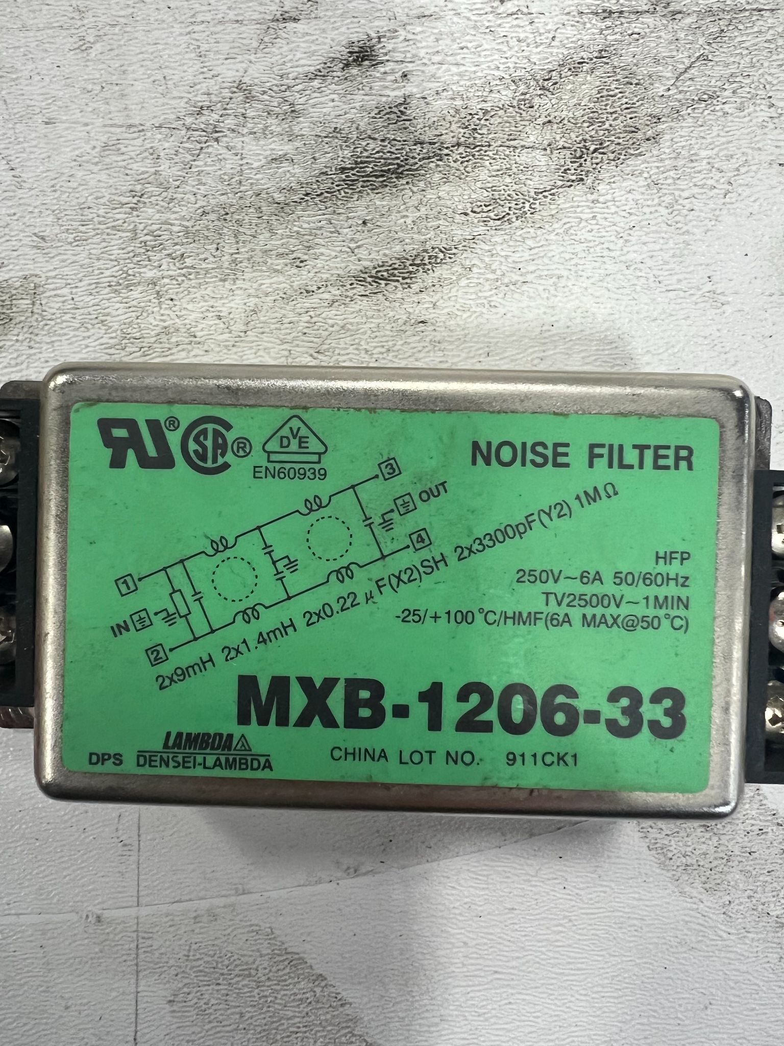 LAMBDA MXB-1206-33 NOISE FILTER USED 1