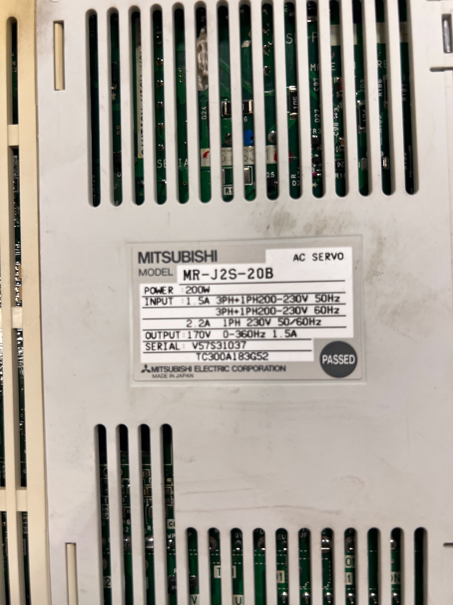 MITSUBISHI MR-J2S-20B SERVO DRIVE USED 1