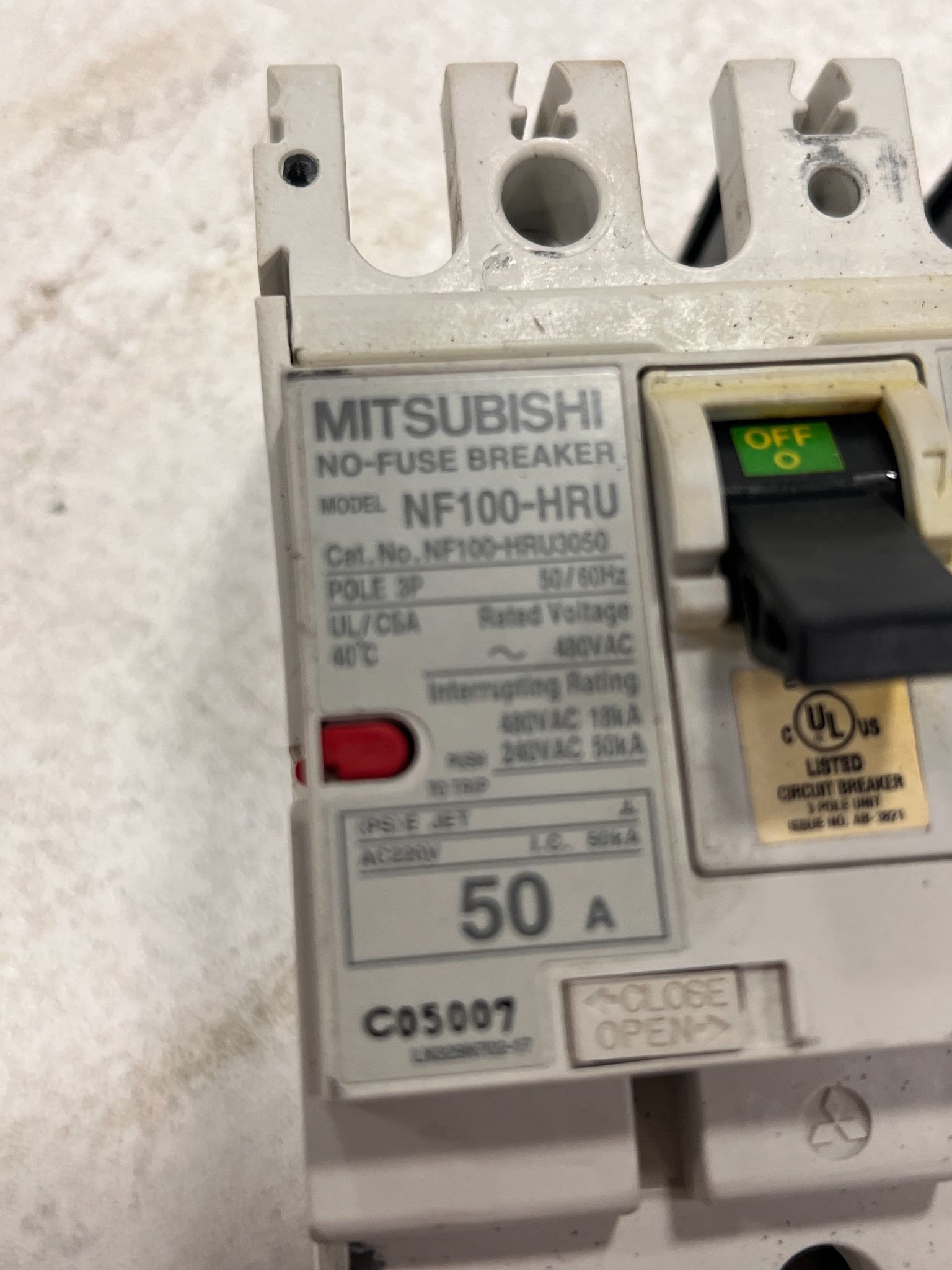 MITSUBISHI ELECTRIC NF100-HRU CIRCUIT BREAKERS USED 3