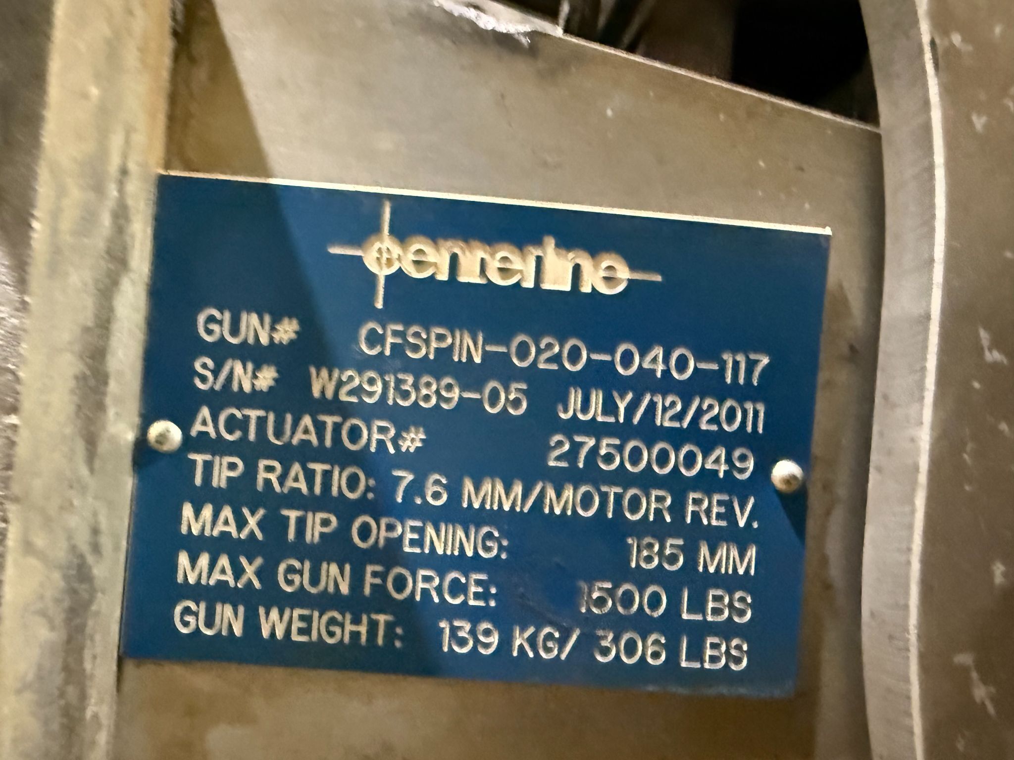 CENTERLINE CFSPIN-020-040-117 Pinch-Type Weld Gun USED - Tested 4
