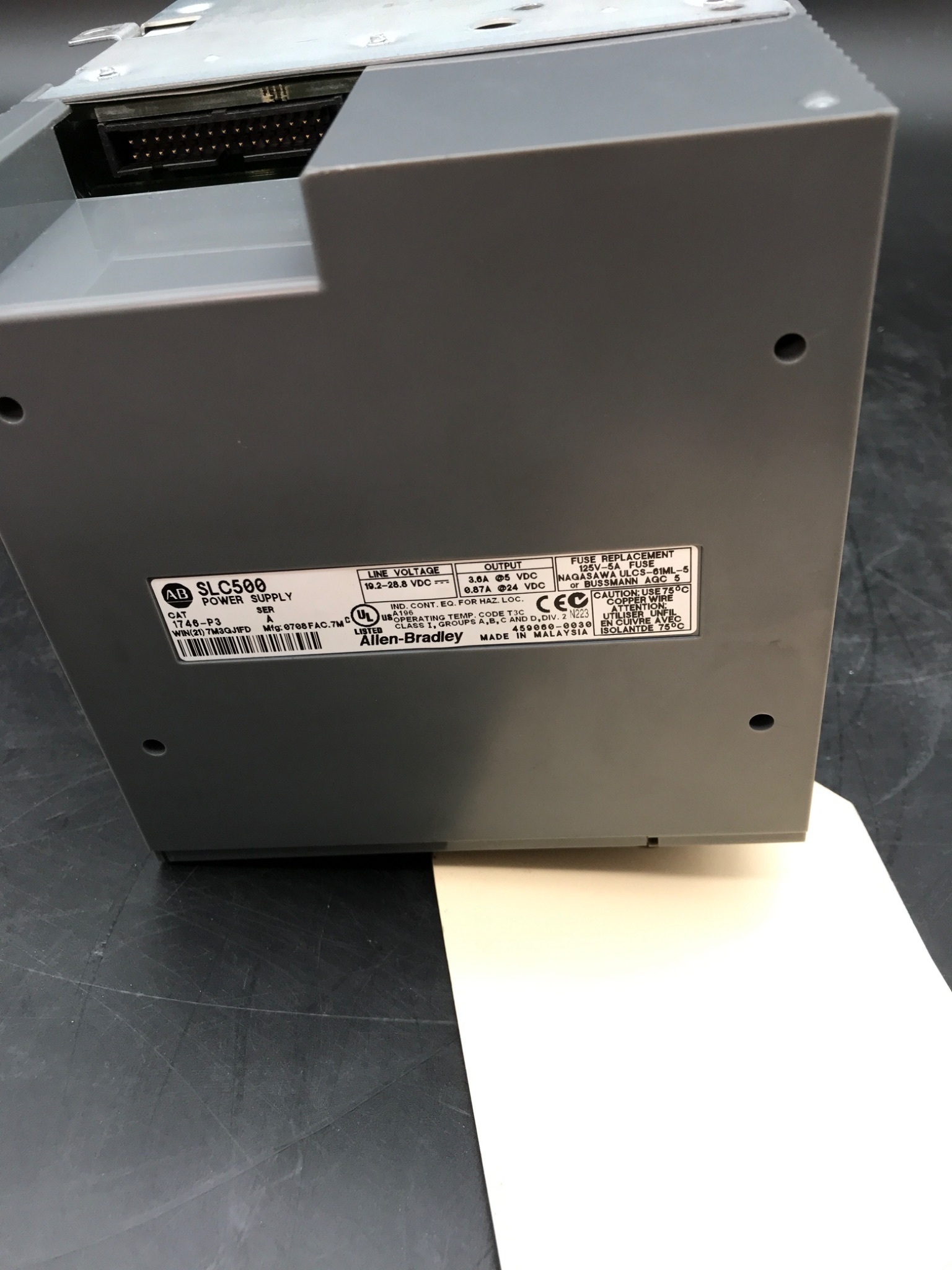 ALLEN BRADLEY SLC500 PLC w/ SST-PFB-SLC, 1747-SN, 7-Slot USED 2