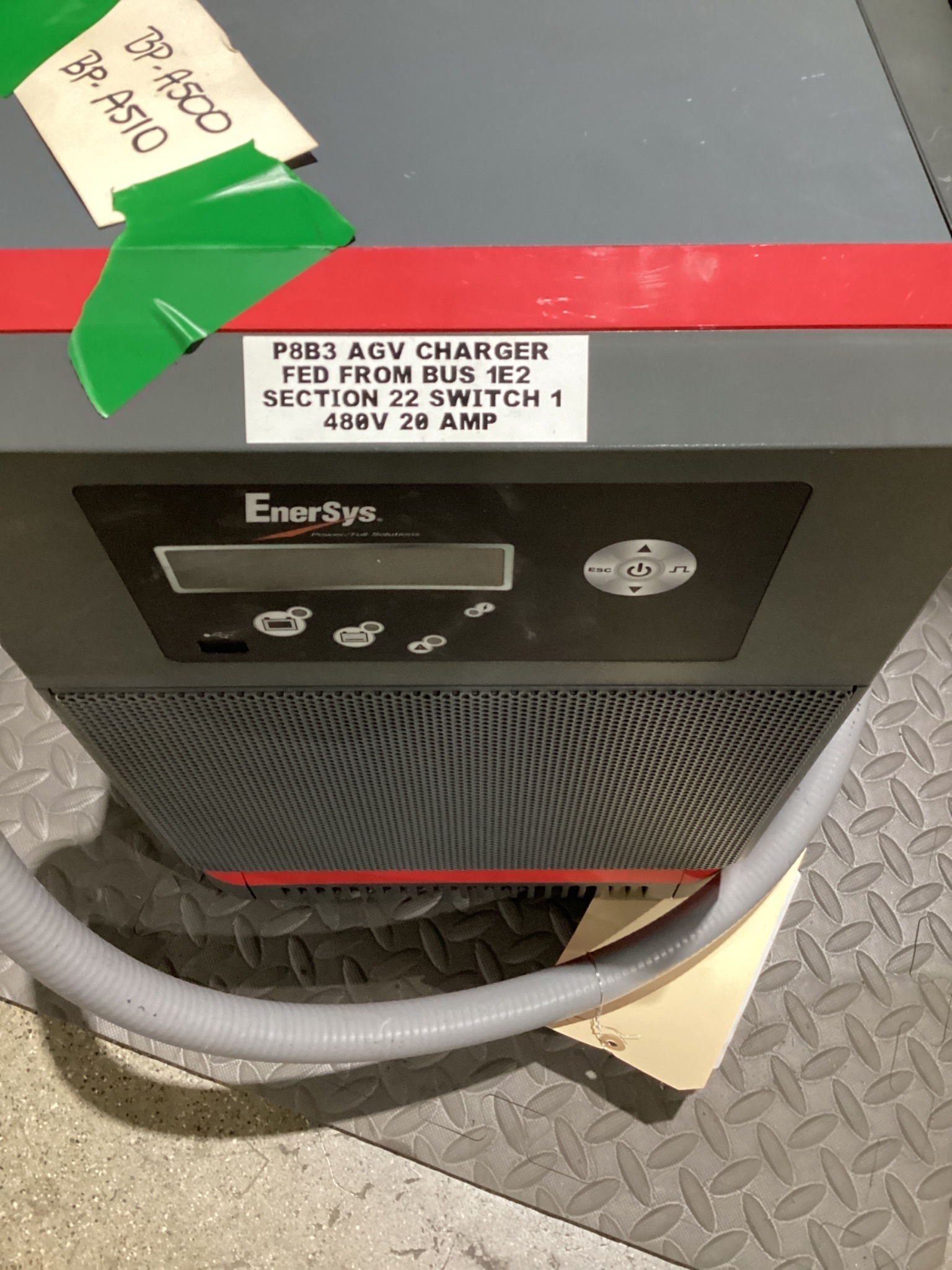 ENERSYS EI3-HL-4YT FORKLIFT BATTERY CHARGER 480V 3PH ENFORCER IMPAQ USED 6