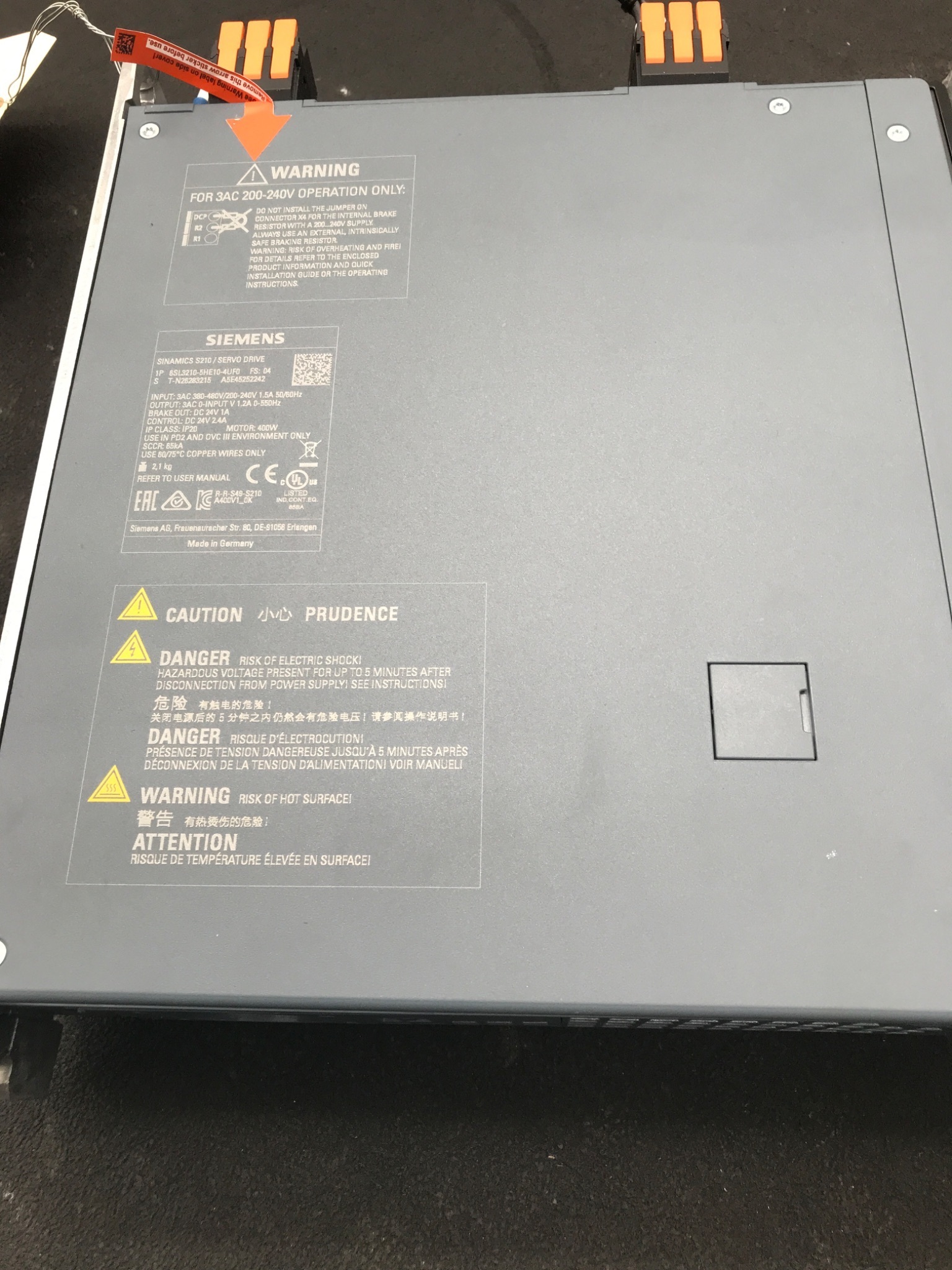 SIEMENS 6SL3210-5HE10-4UF0 SINAMICS S210 SERVO DRIVE USED 2