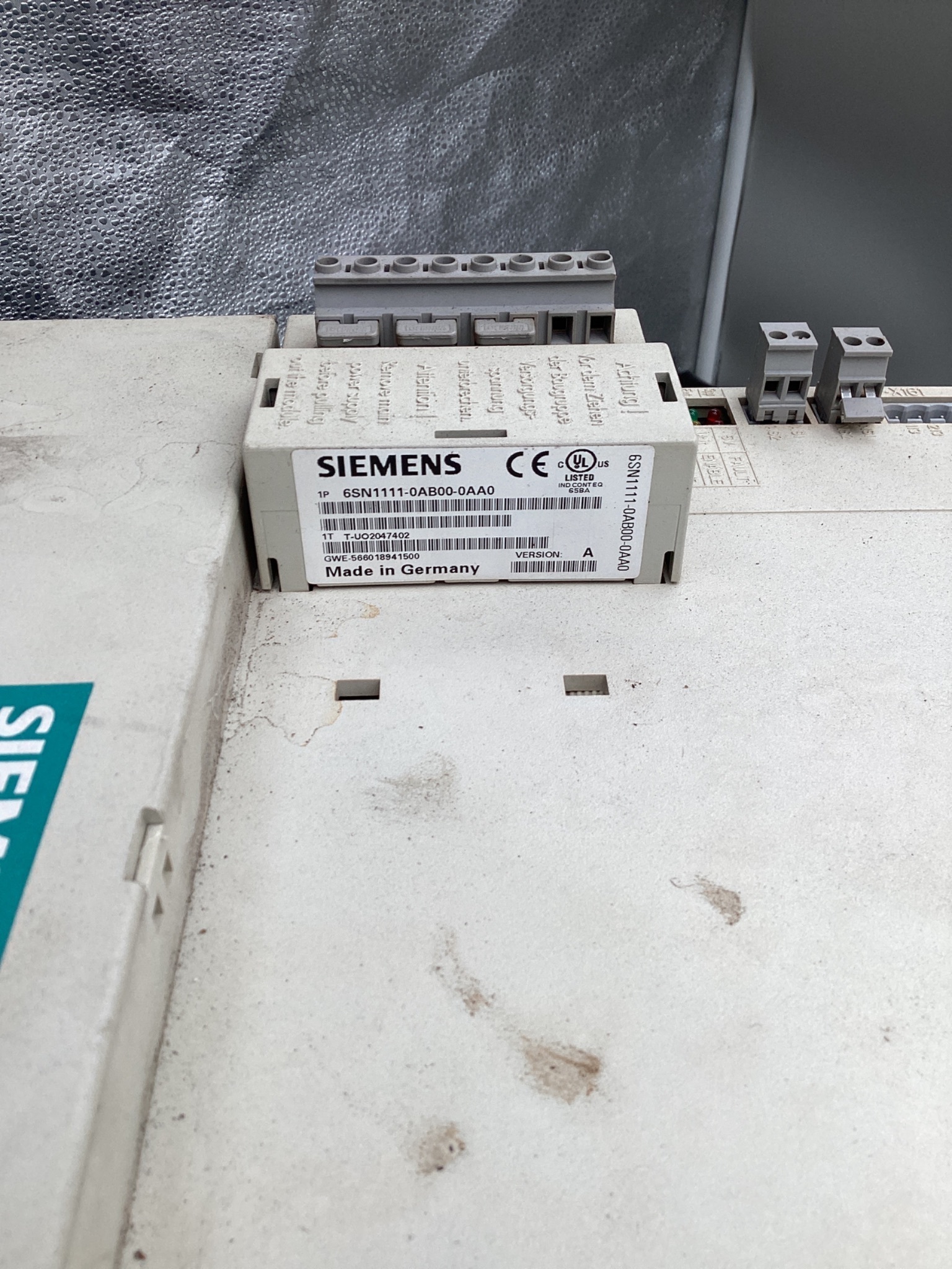 SIEMENS 6SN1145-1BA01-0DA1 SIMODRIVE 611 INFEED MODULE 55KW USED 6