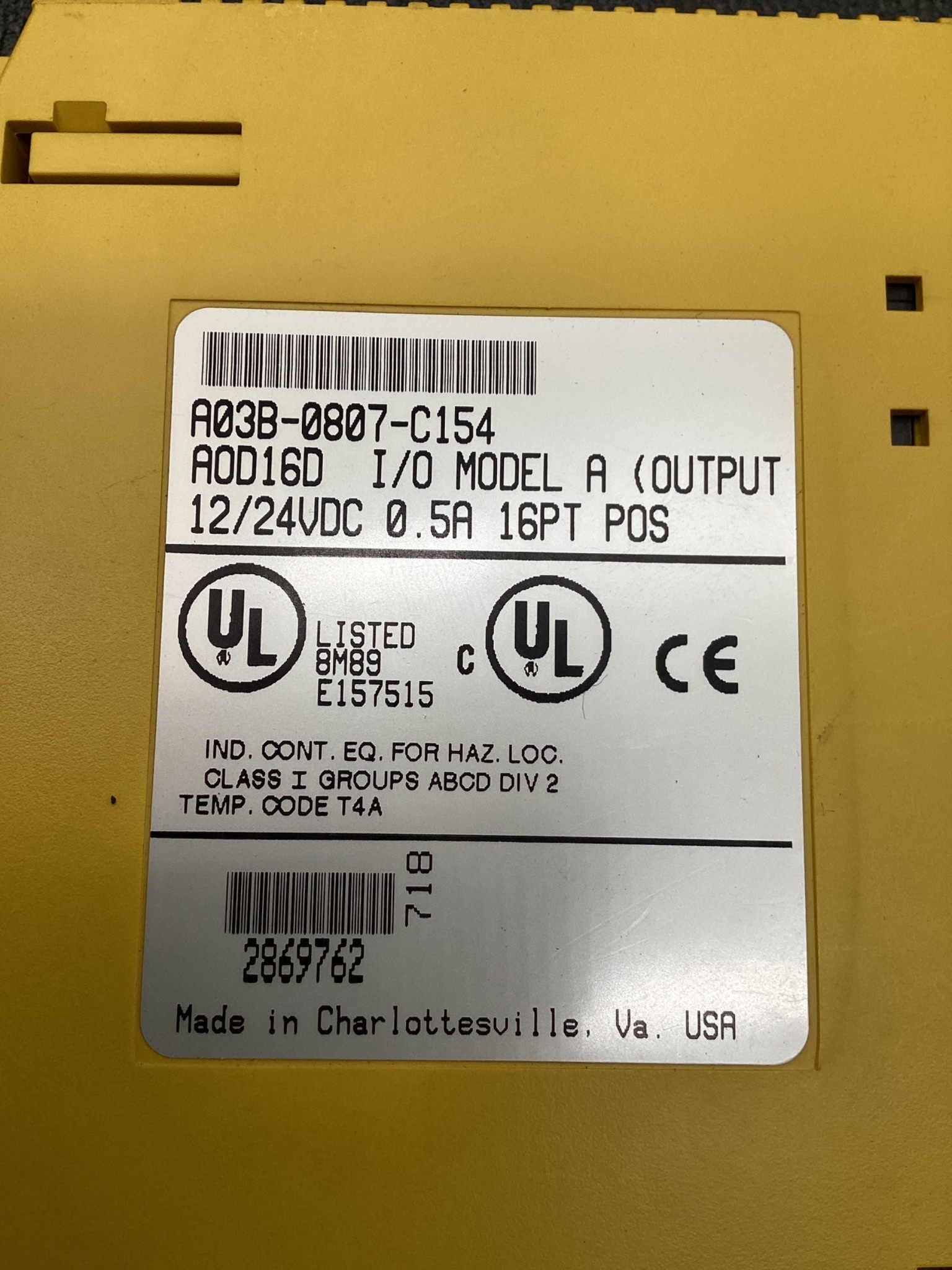 FANUC A03B-0807-C154 OUTPUT MODULE CNC I/O USED 4