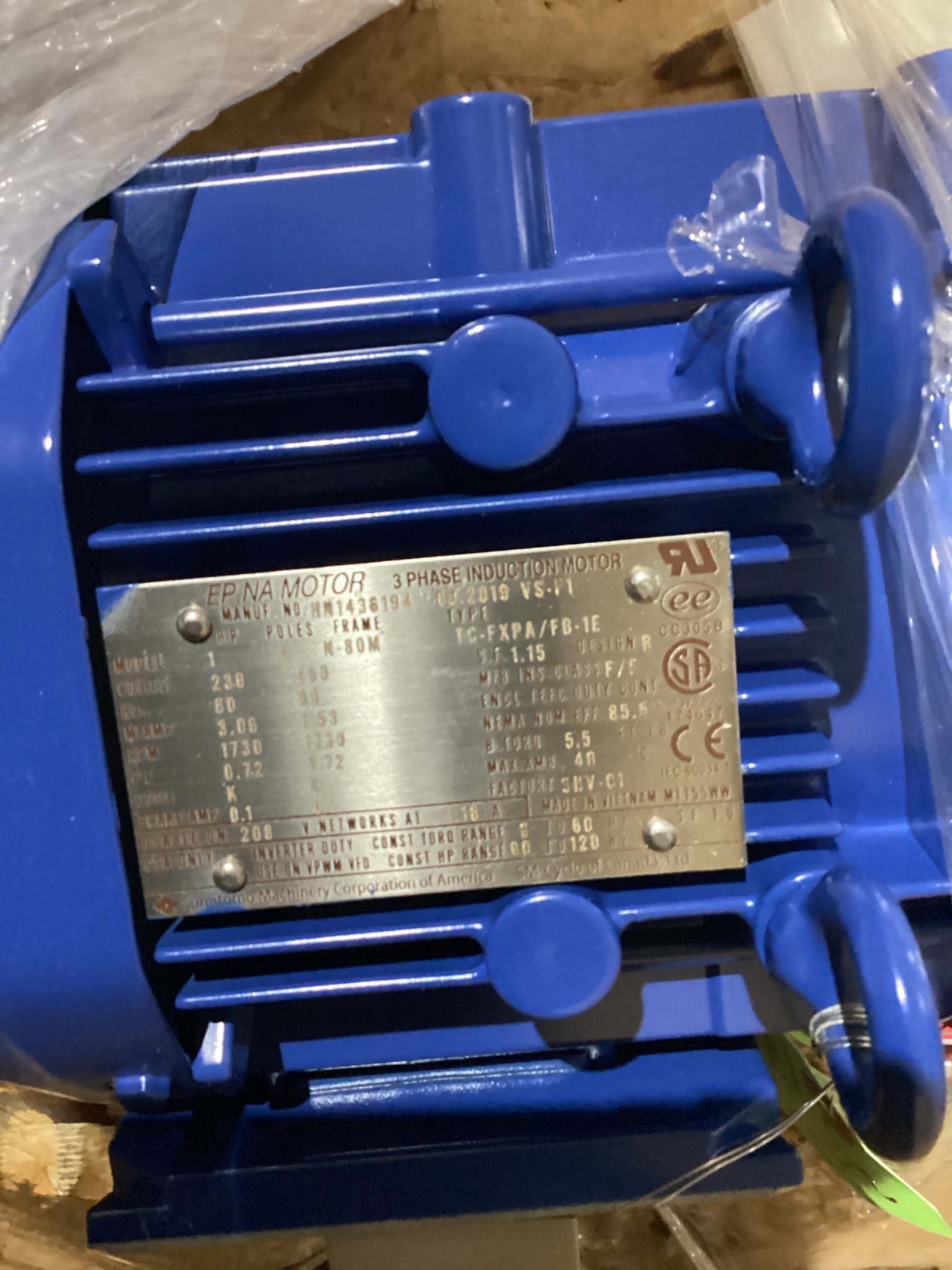 SUMITOMO TC-FXPA/FB-1E INDUCTION GEAR MOTOR 1/2HP 1750RPM NEW 3