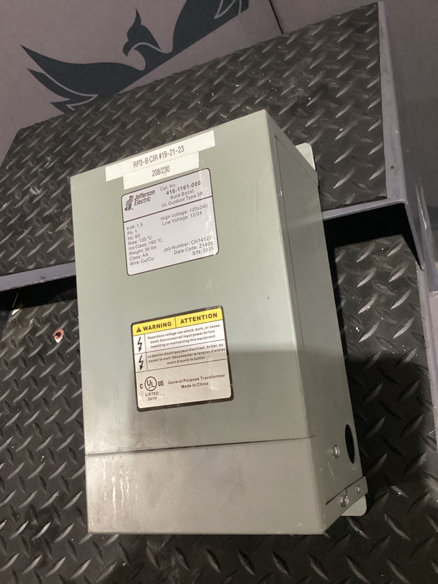 JEFFERSON ELECTRIC 416-1161-000 BUCK-BOOST TRANSFORMER USED 0