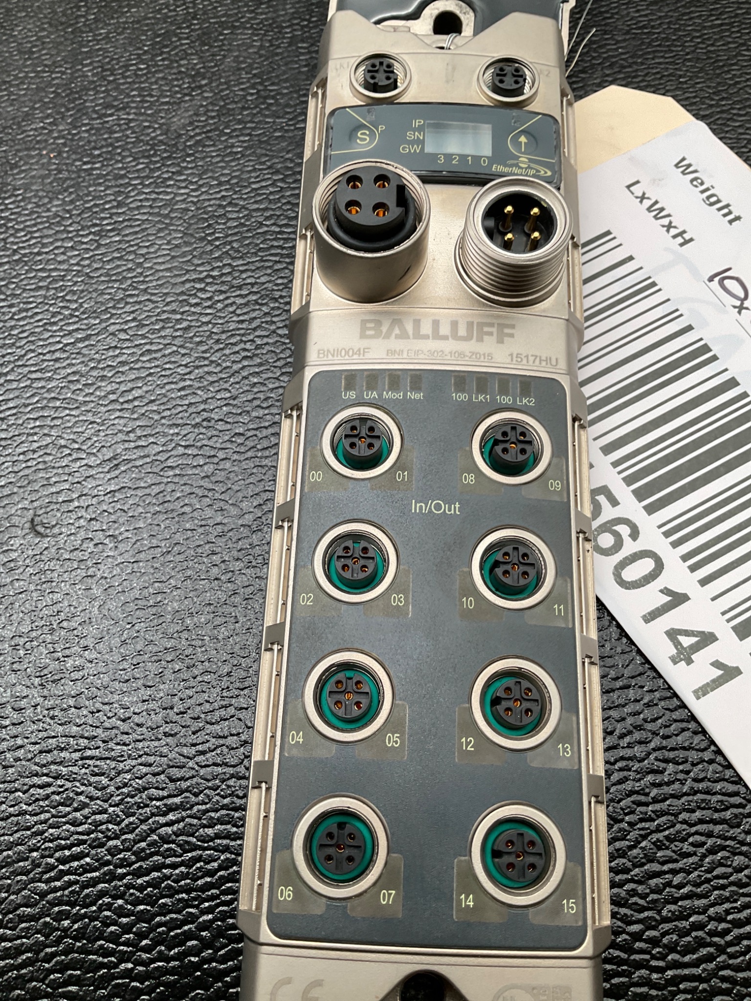 BALLUFF BNI004F ETHERNET/IP I/O BLOCK 16 PNP INPUTS OUTPUTS USED 1