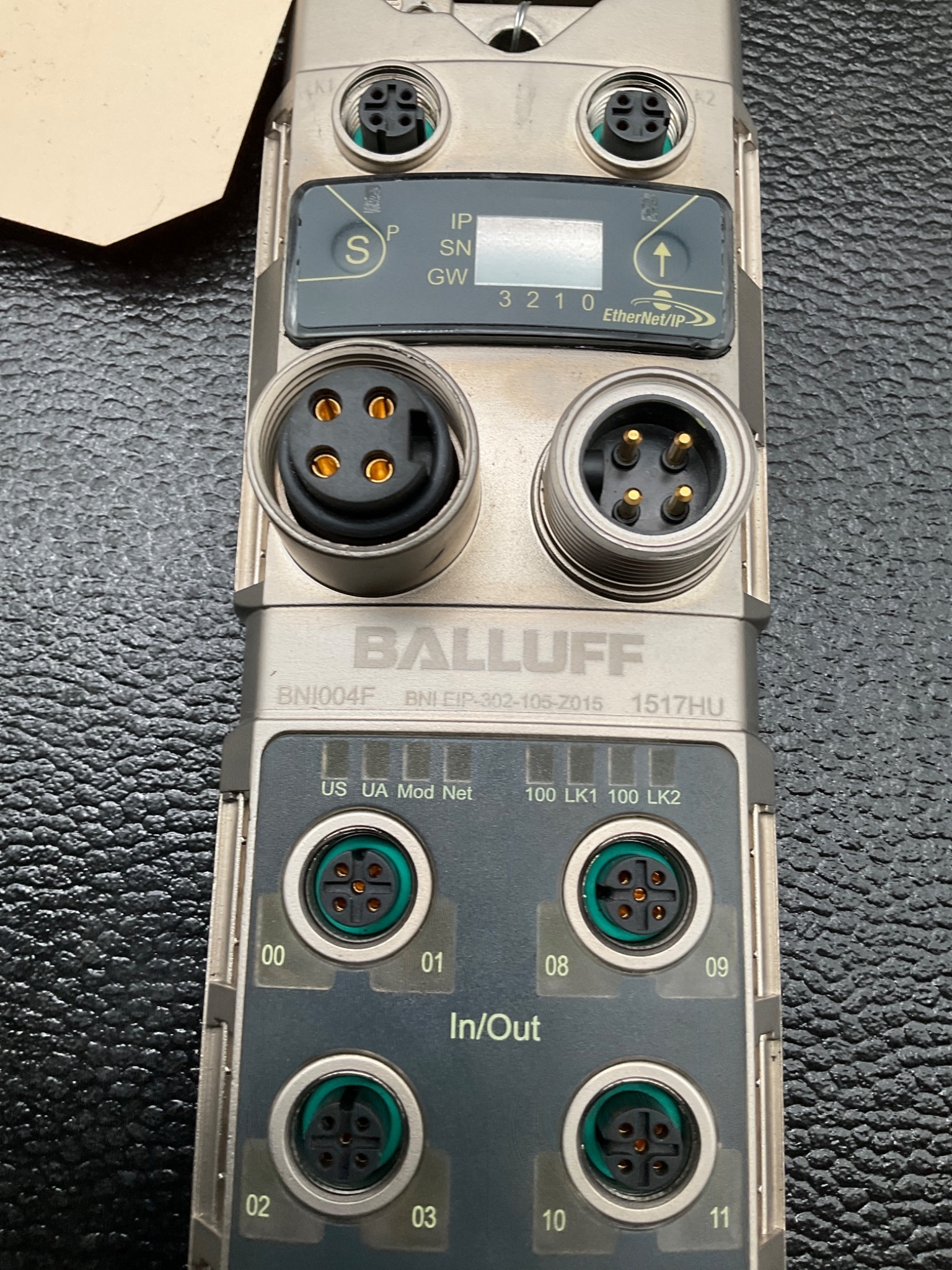 BALLUFF BNI004F ETHERNET/IP I/O BLOCK 16 PNP INPUTS OUTPUTS USED 3